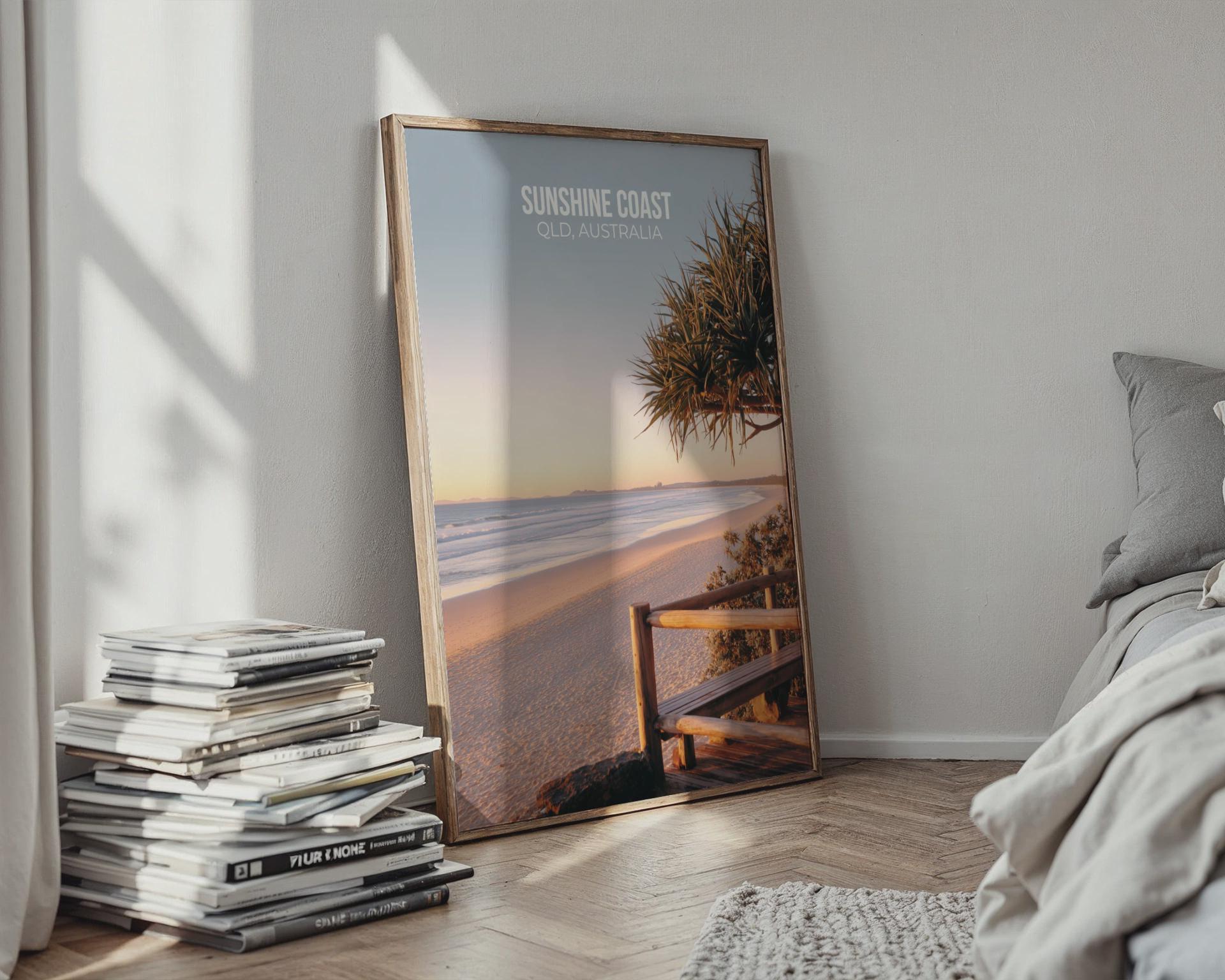 Sunshine Coast QLD Australia Print Coastal Wall Art - Travel Wall Art