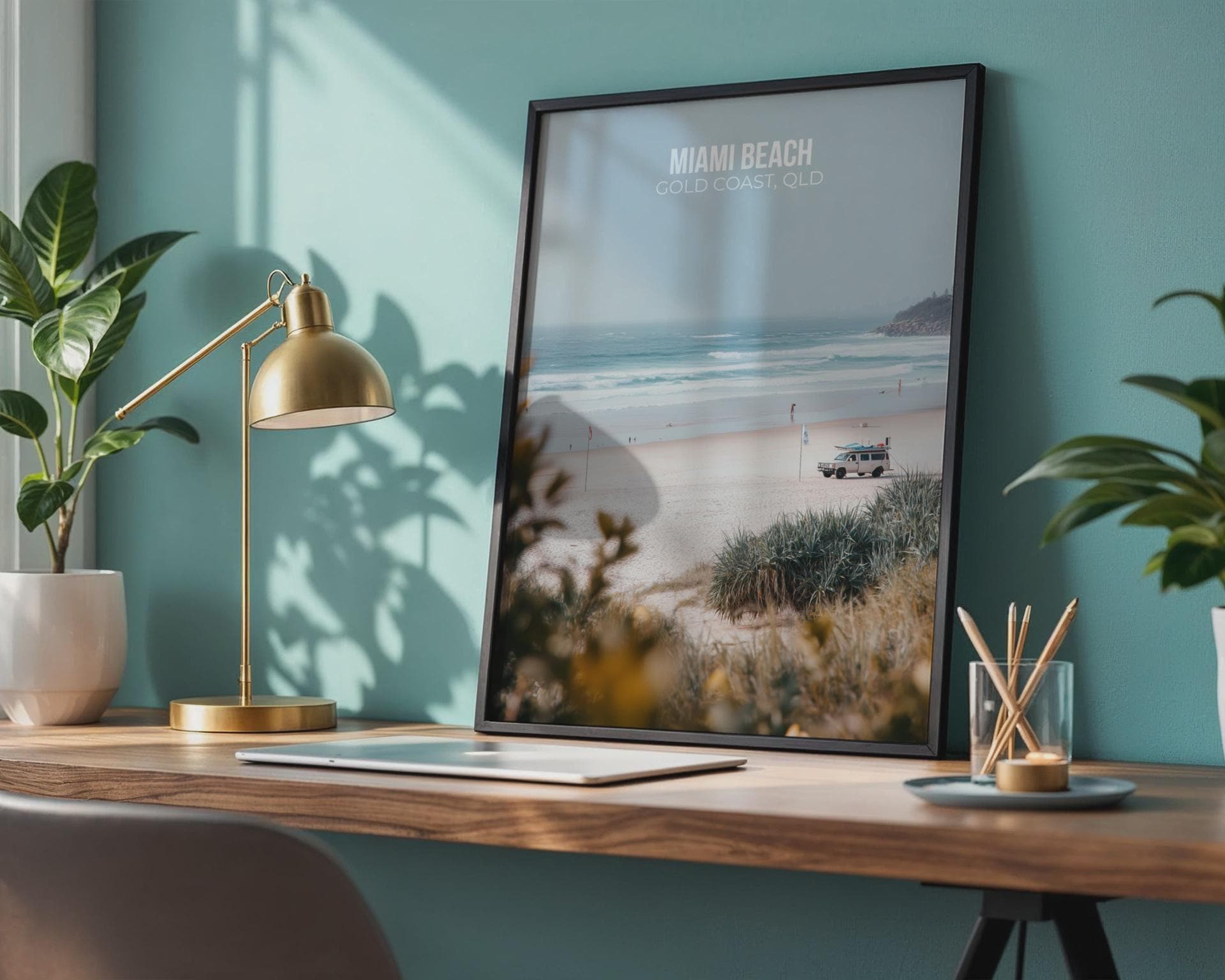 Miami Beach Gold Coast Poster Art Print - Travel Wall Art