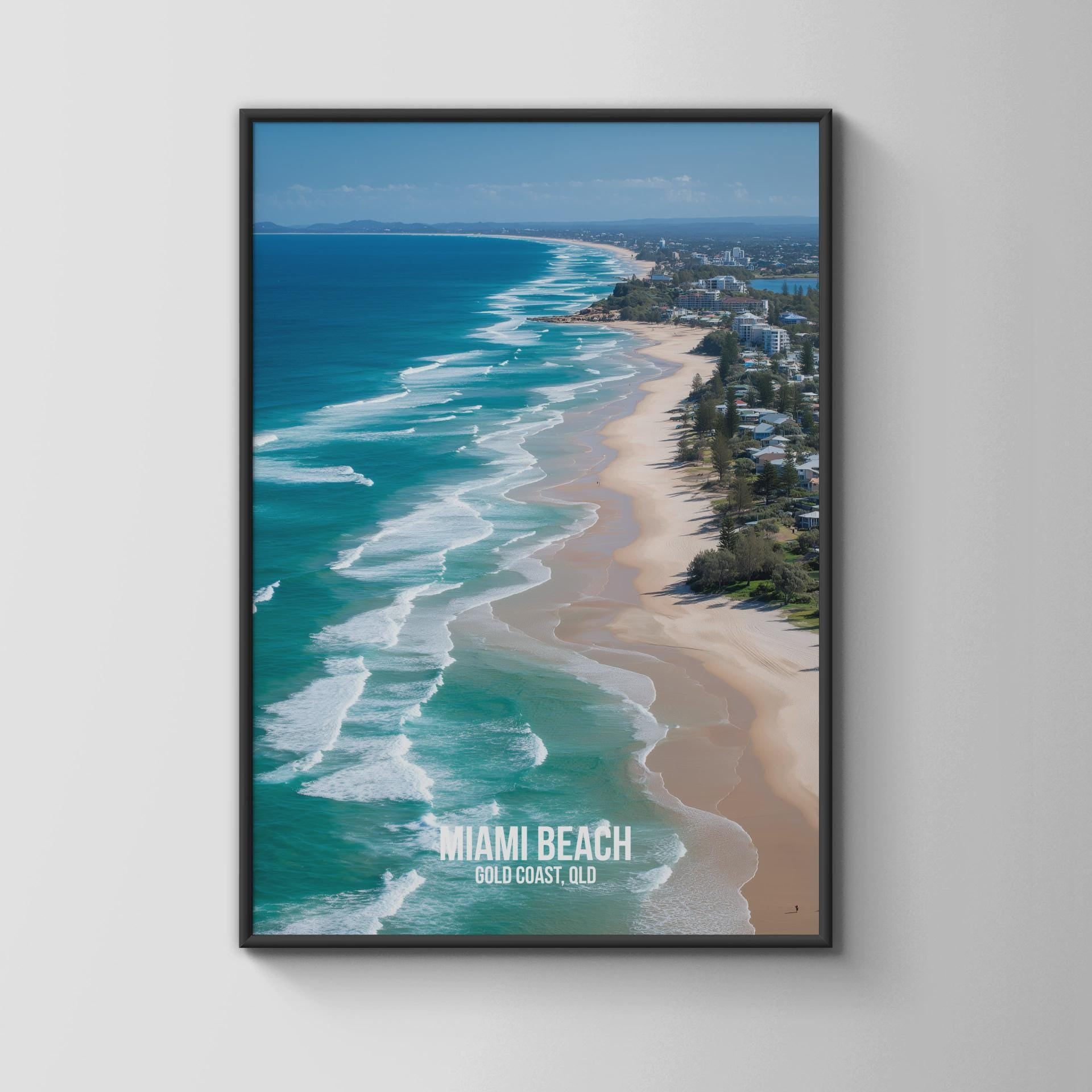 Miami Beach Wall Art Print Coastal Scene QLD Australia - Travel Wall Art