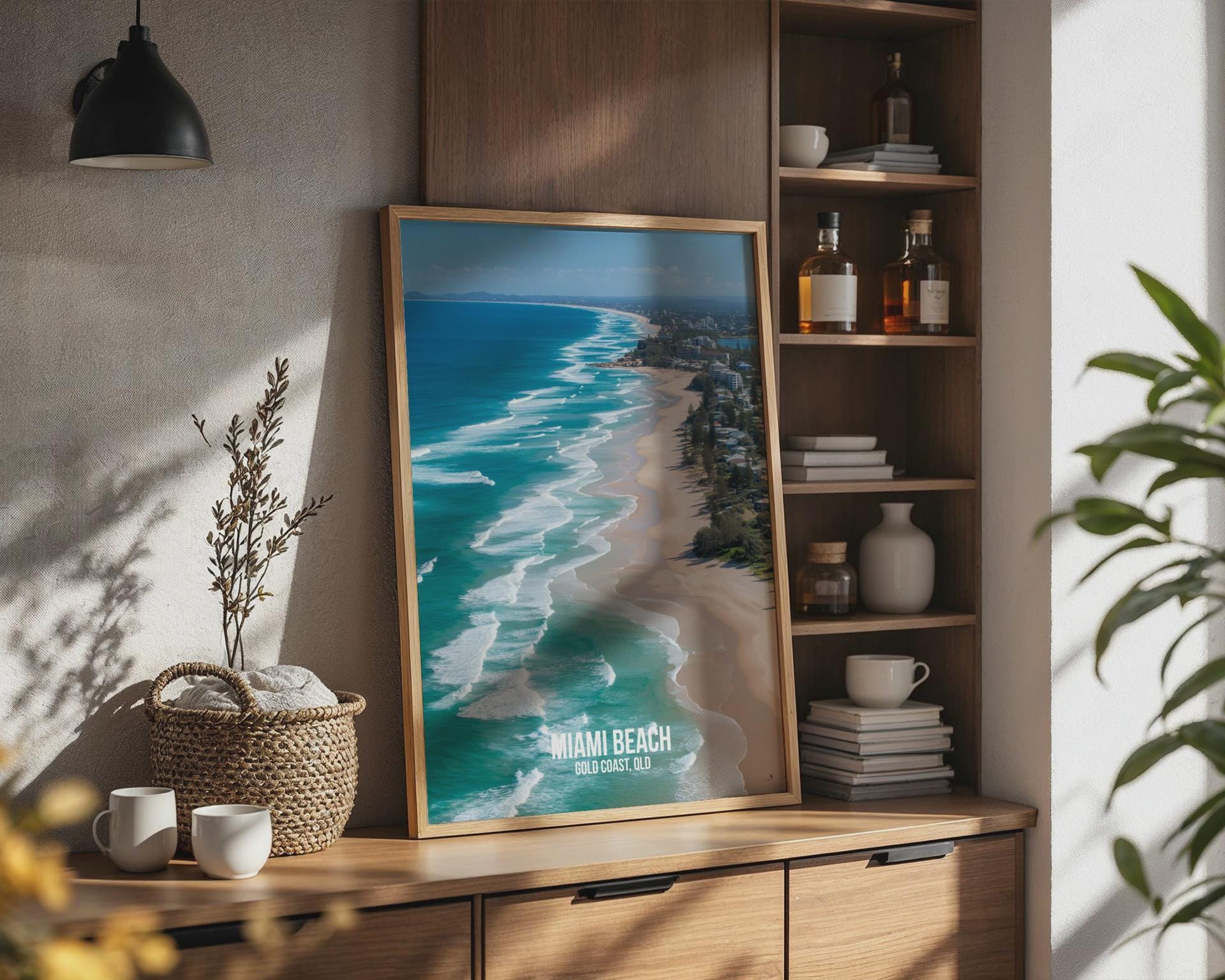 Miami Beach Wall Art Print Coastal Scene QLD Australia - Travel Wall Art