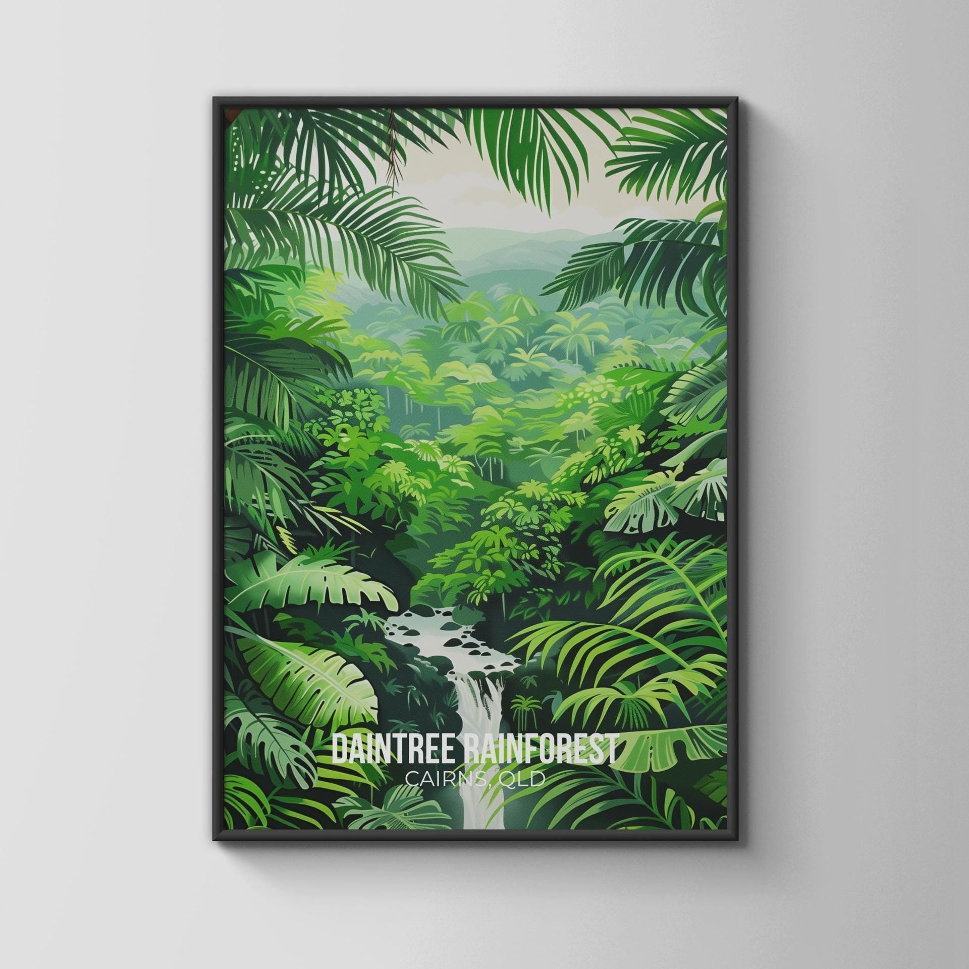 Daintree Rainforest Print Poster Wall Art in Green - Travel Wall Art