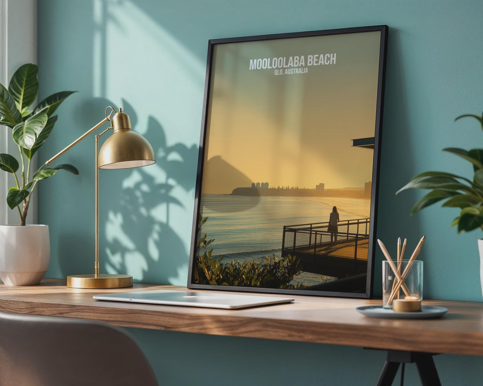 Mooloolaba Beach Print QLD Australia Wall Art Coastal Landscape - Travel Wall Art