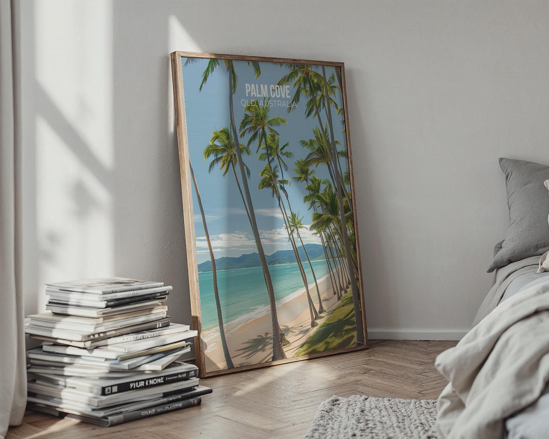 Palm Cove Tropical Beach Poster Print Wall Art - Travel Wall Art