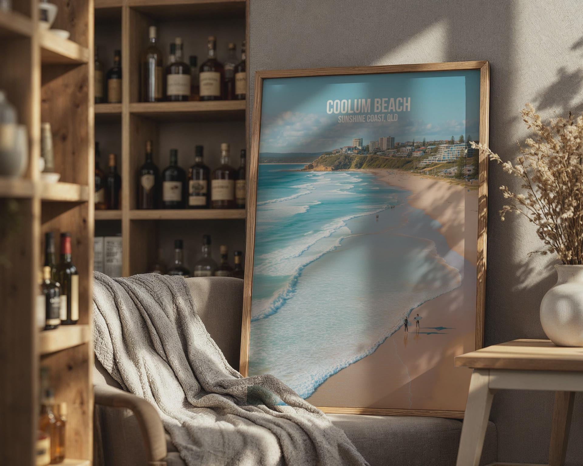 Coolum Beach Art Print Sunshine Coast QLD Wall Art Poster - Travel Wall Art