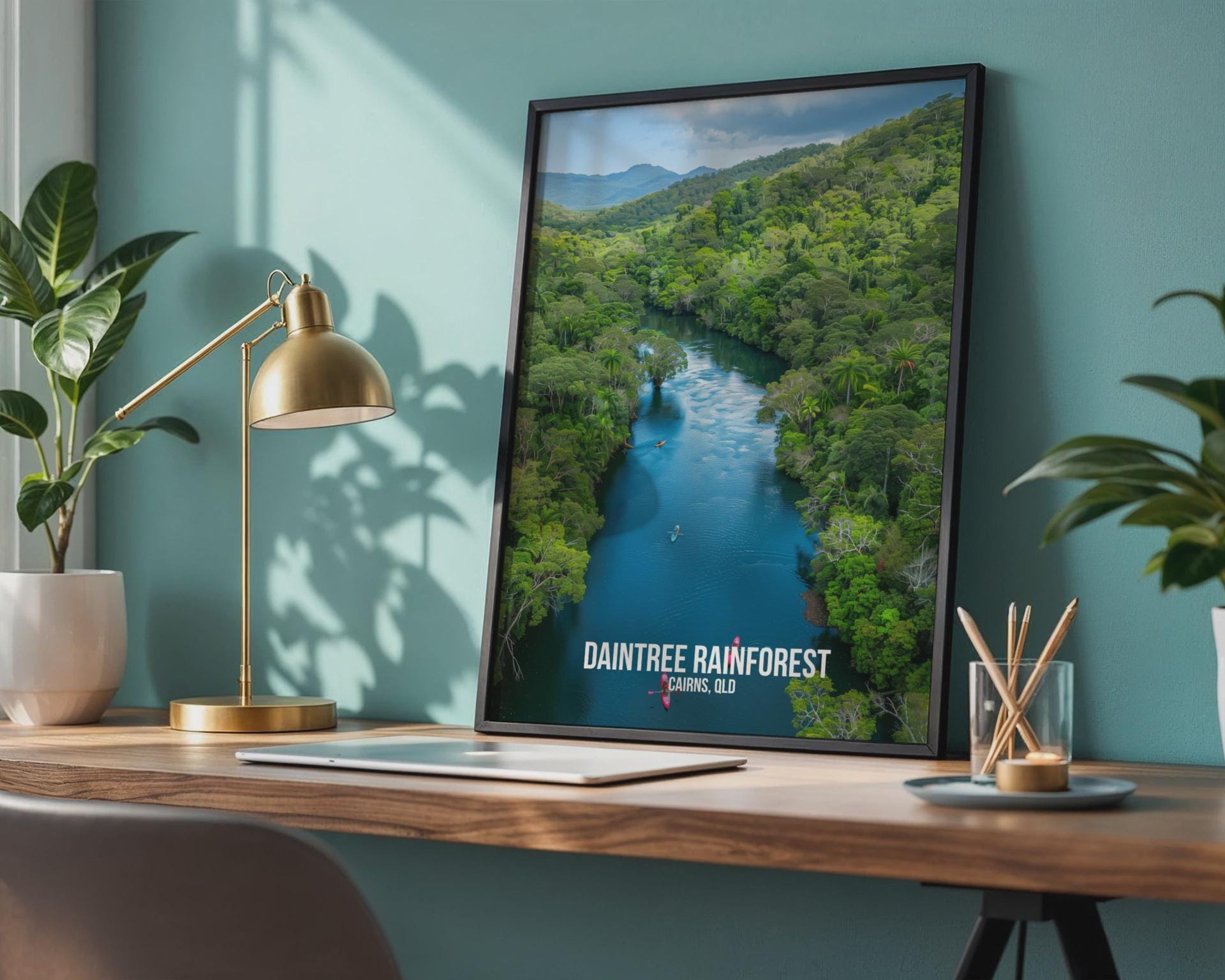 Daintree Rainforest Poster Canoeing Scene - Travel Wall Art