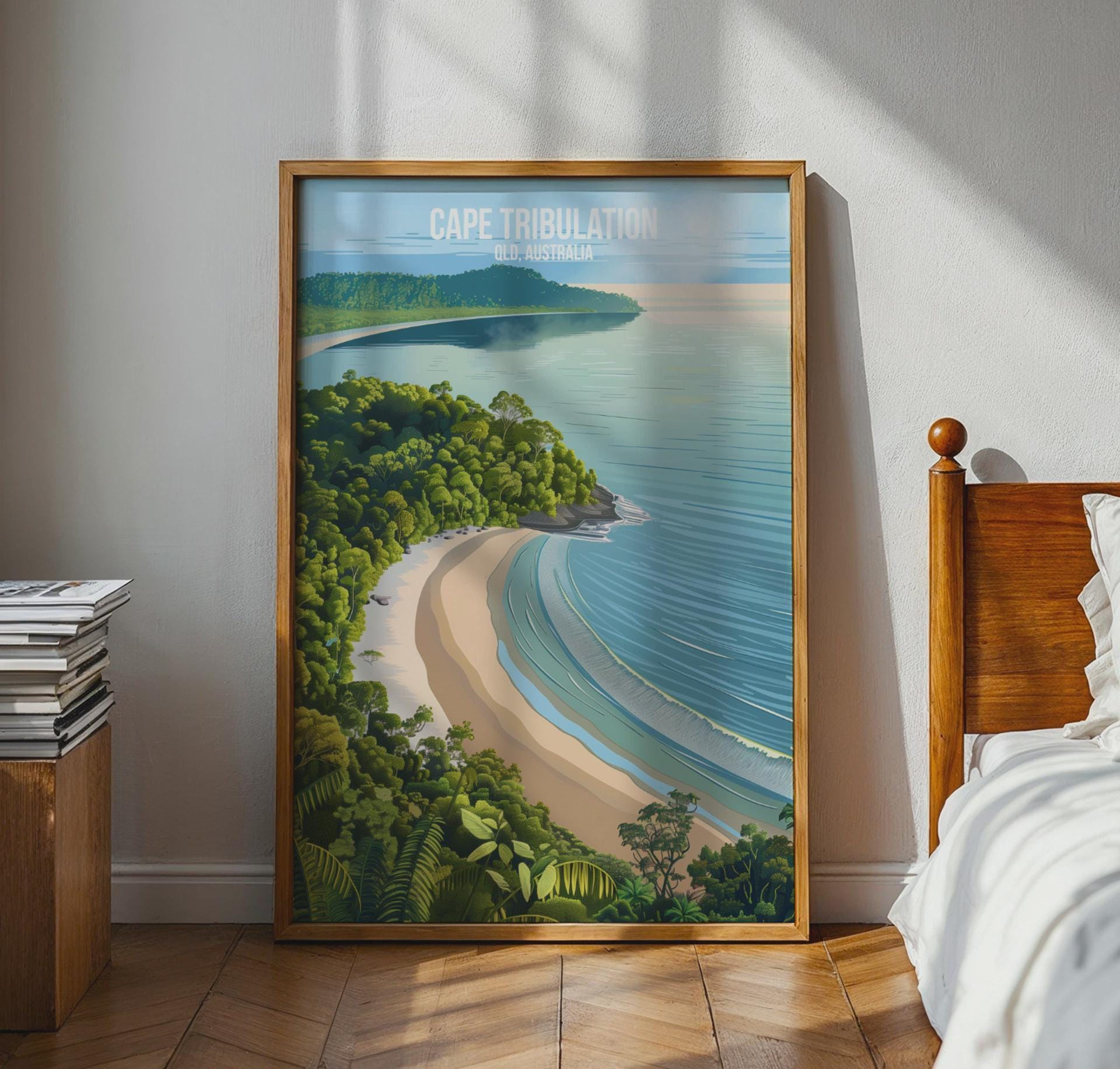 Cape Tribulation Beach and Forest Poster Art Print - Travel Wall Art