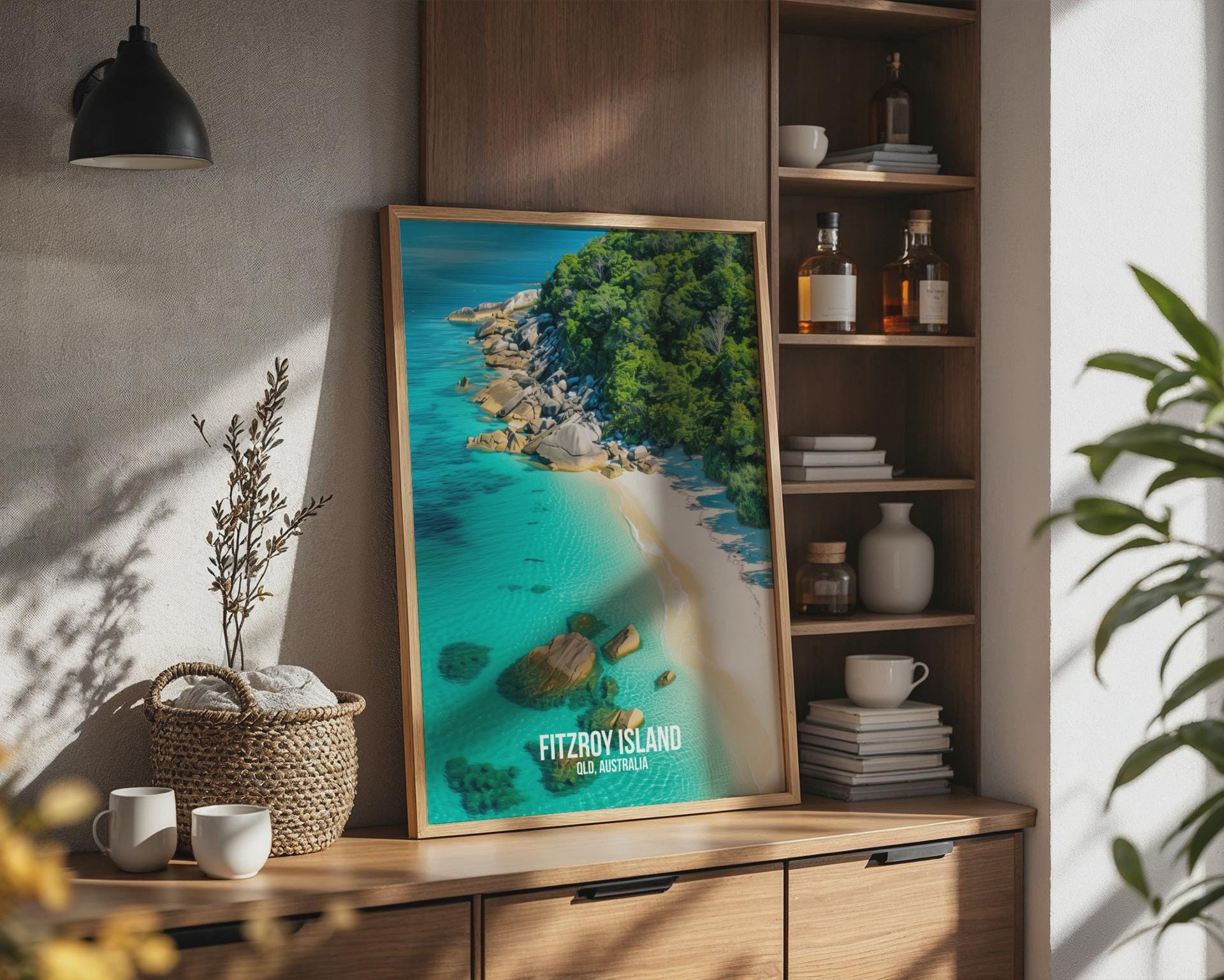 Fitzroy Island QLD Australia Ocean Poster Print Wall Art - Travel Wall Art