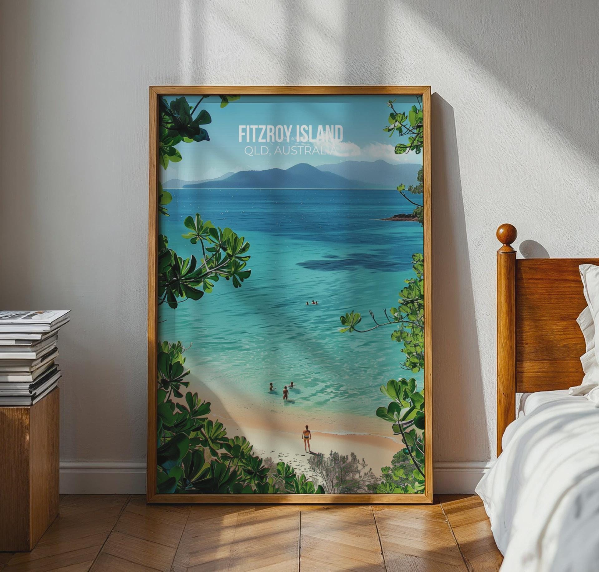 Fitzroy Island QLD Australia Travel Poster Art Print - Travel Wall Art