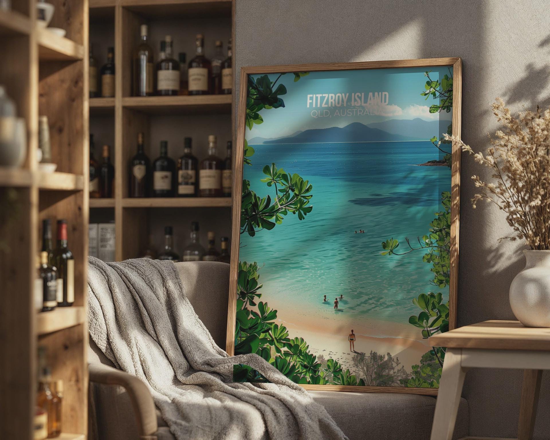 Fitzroy Island QLD Australia Travel Poster Art Print - Travel Wall Art