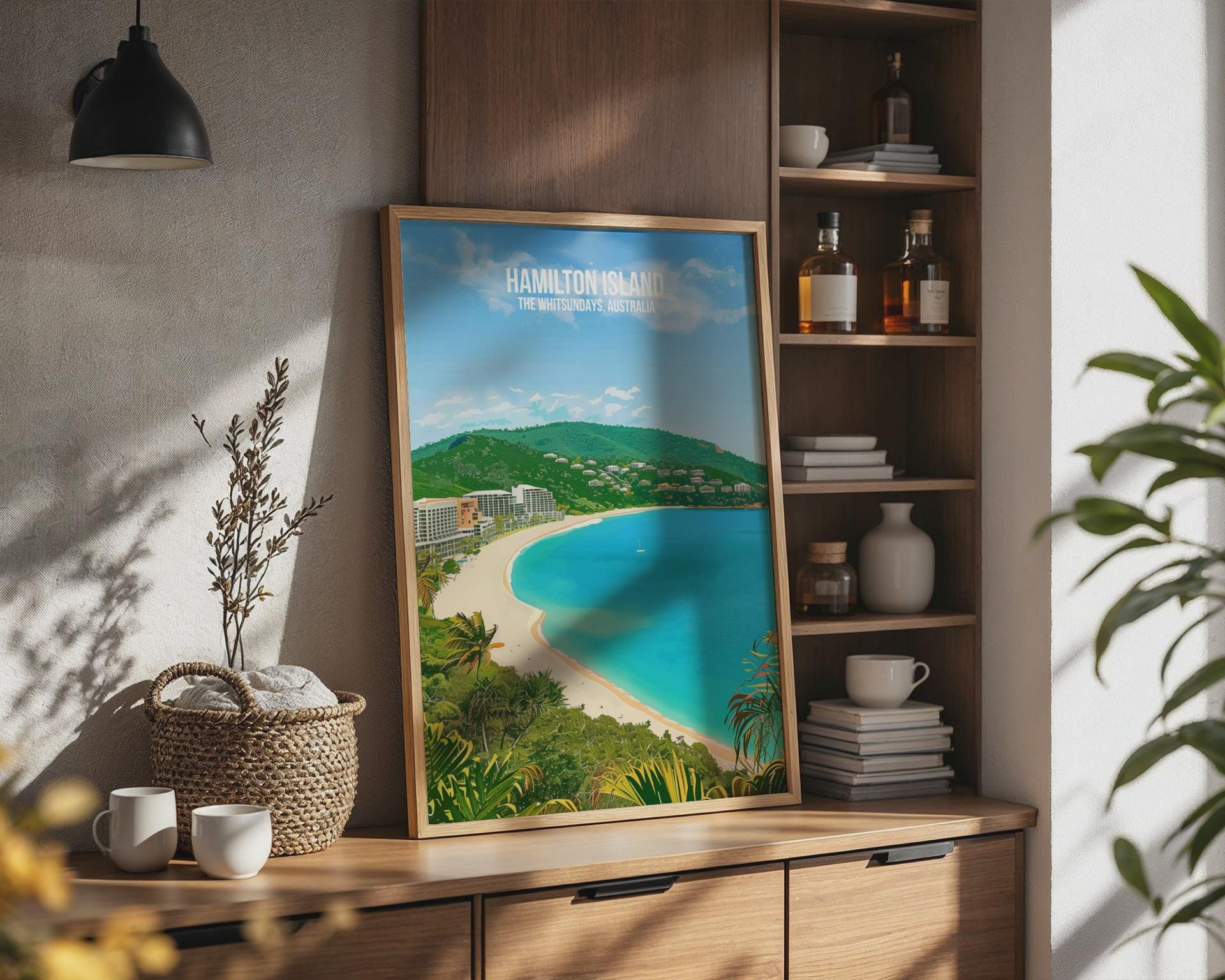 Hamilton Island Beach Scene Poster Art Print - Travel Wall Art