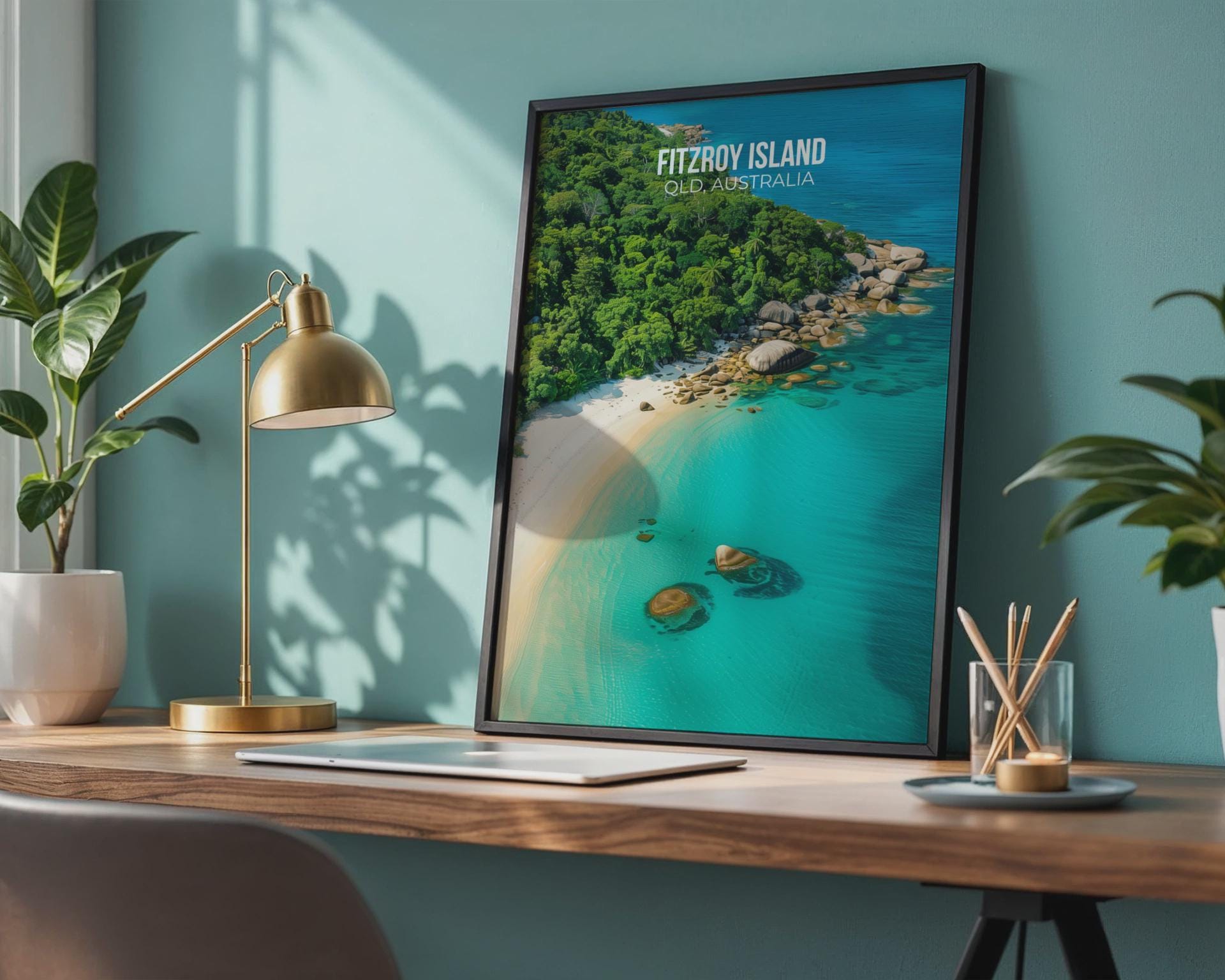 Fitzroy Island Travel Print Scenic Art QLD Australia - Travel Wall Art
