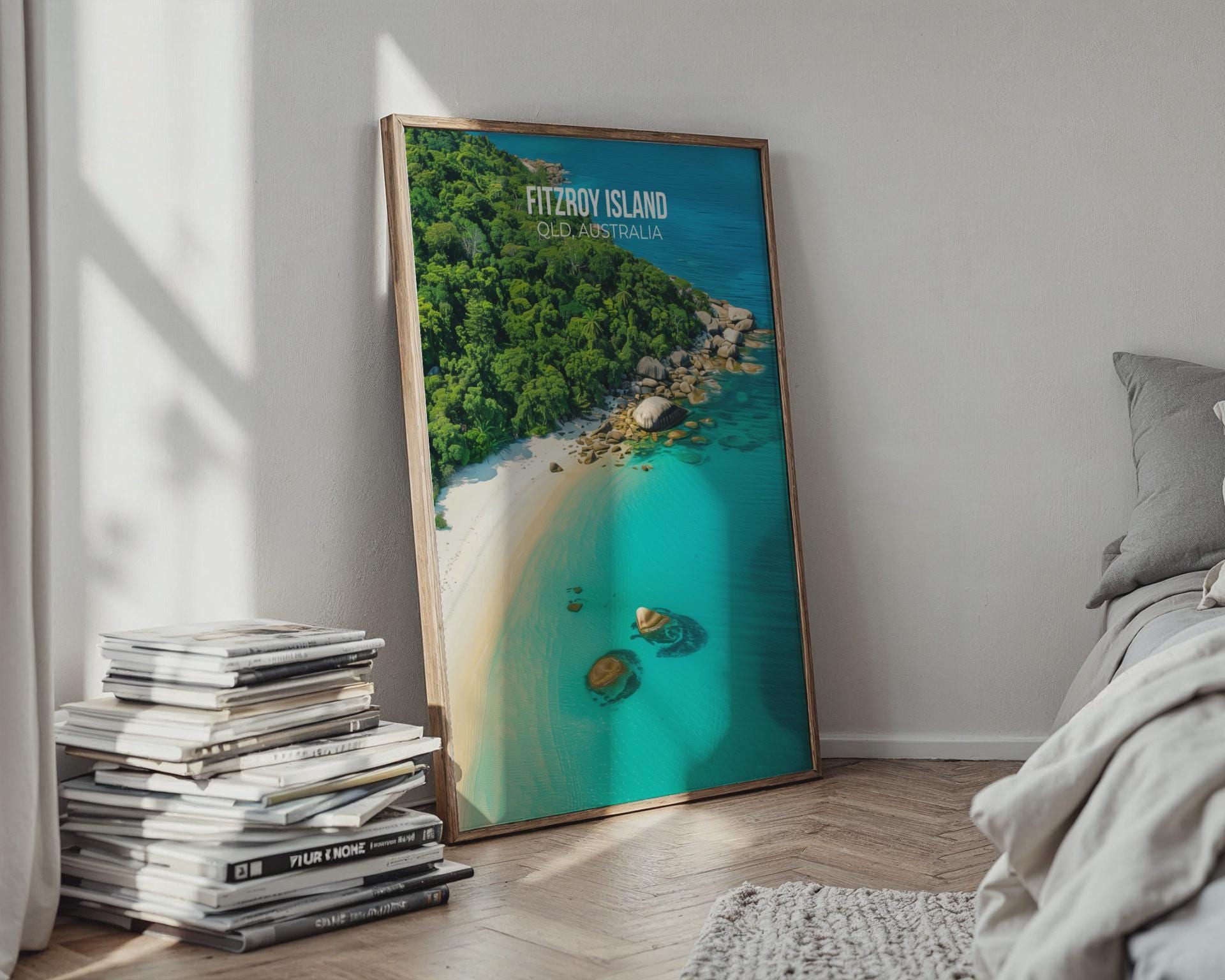 Fitzroy Island Travel Print Scenic Art QLD Australia - Travel Wall Art
