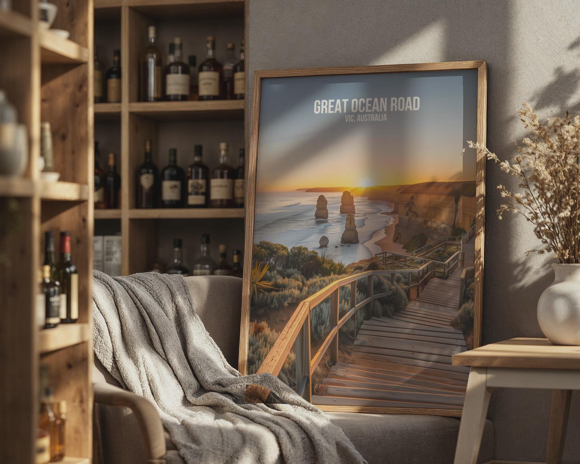 Great Ocean Road Print Sunset Landscape Wall Art VIC Australia - Travel Wall Art