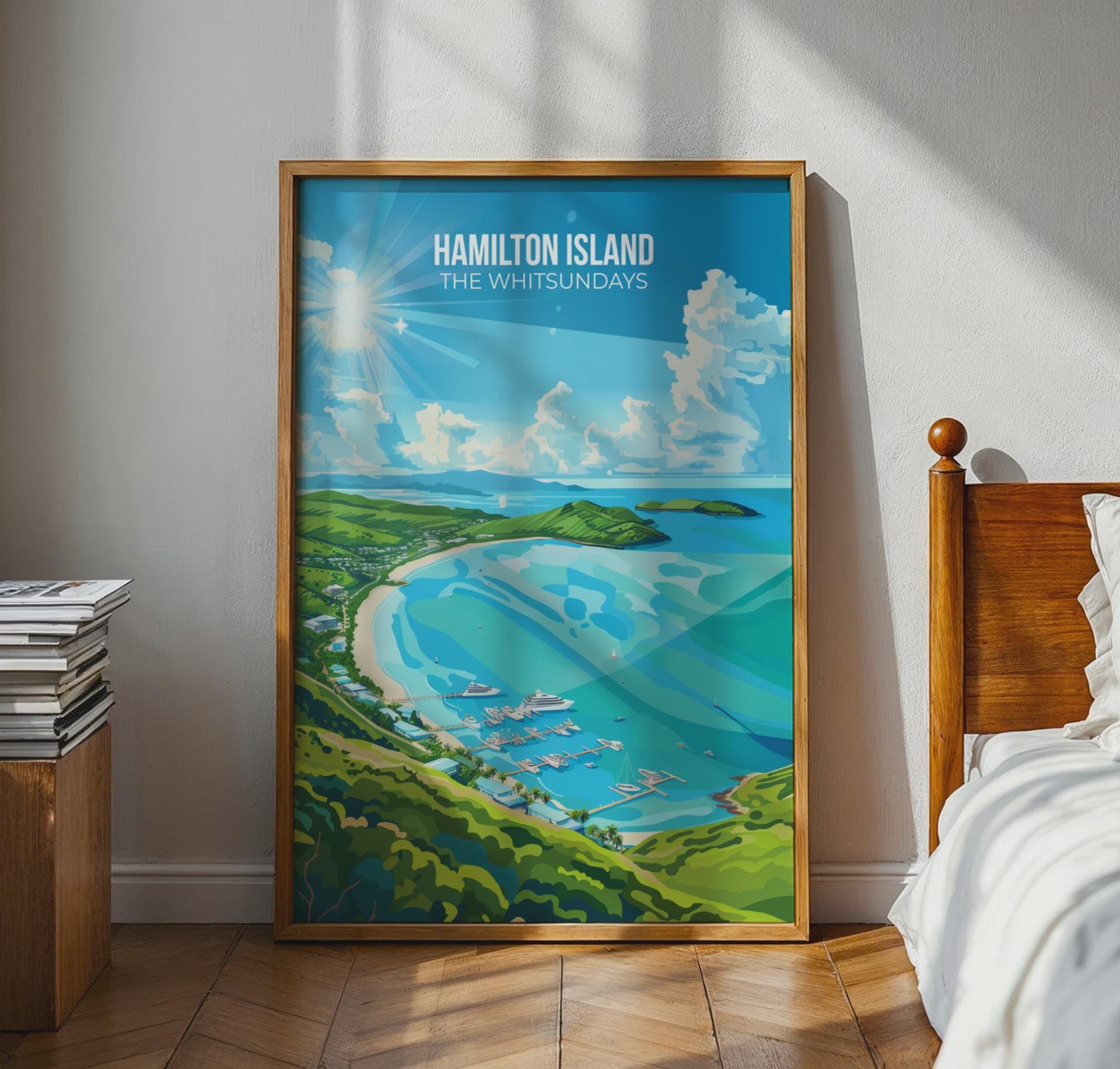 Hamilton Island Travel Poster Whitsundays Wall Art - Travel Wall Art