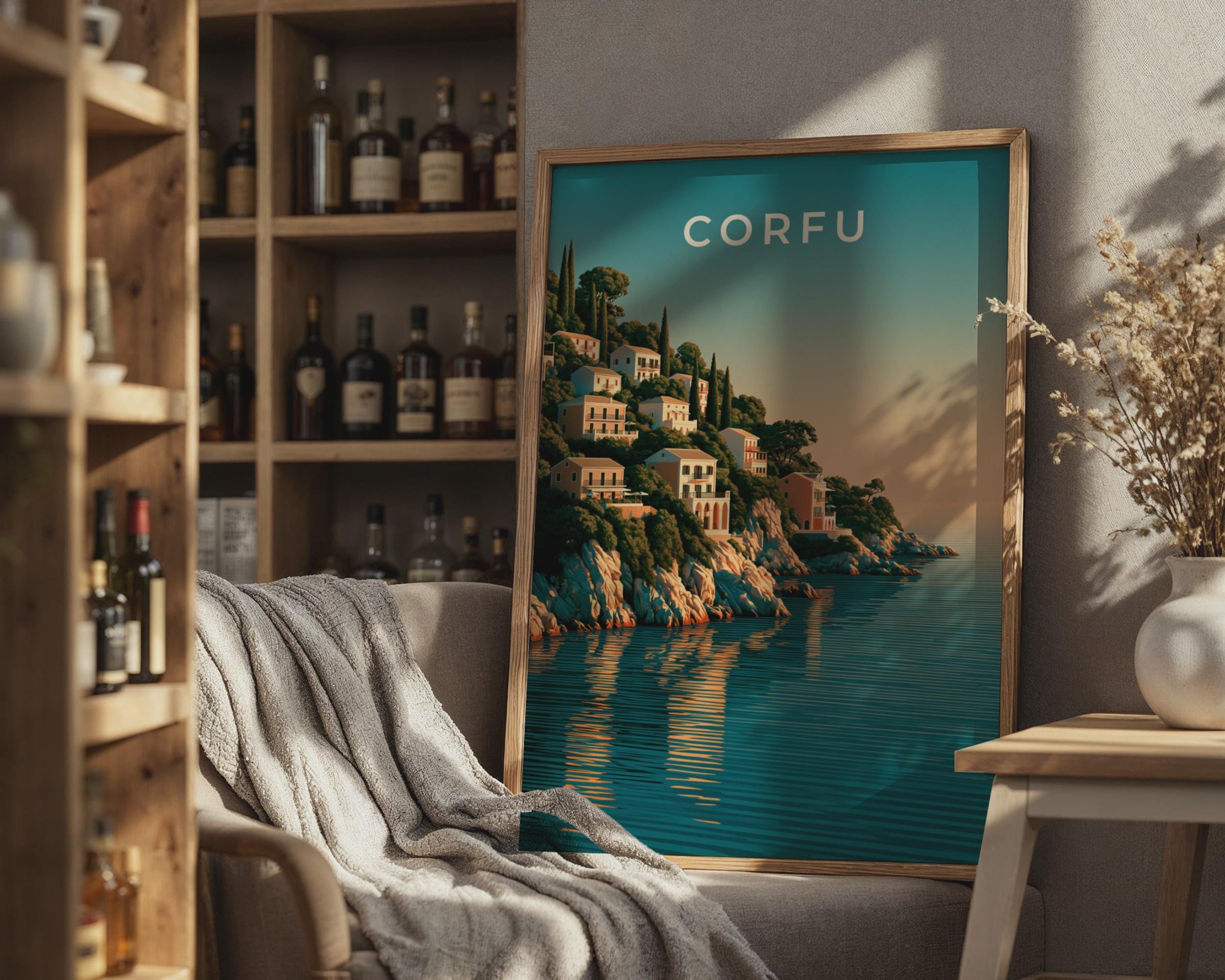 Corfu Coastal Artwork Print - Travel Wall Art