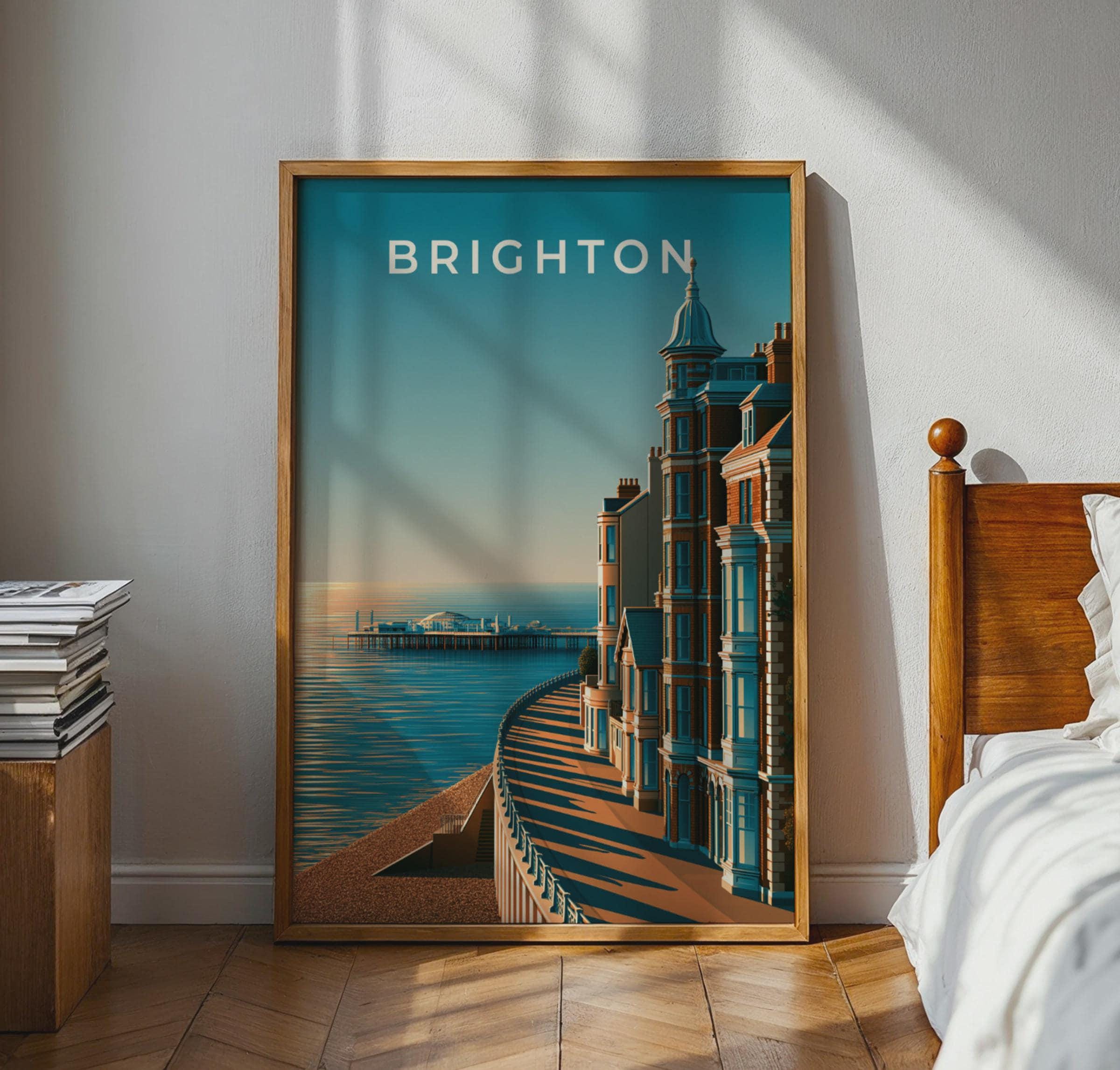 Brighton Poster Coastal Wall Art Print - Travel Wall Art