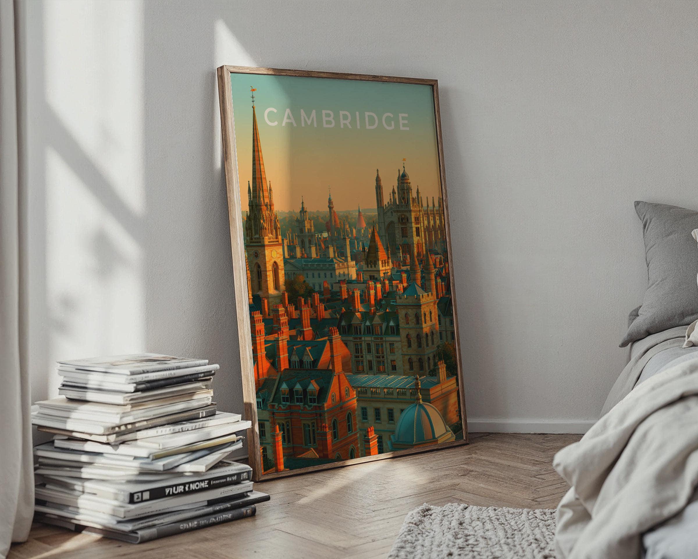 Cambridge Cityscape Wall Art Poster - Travel Wall Art