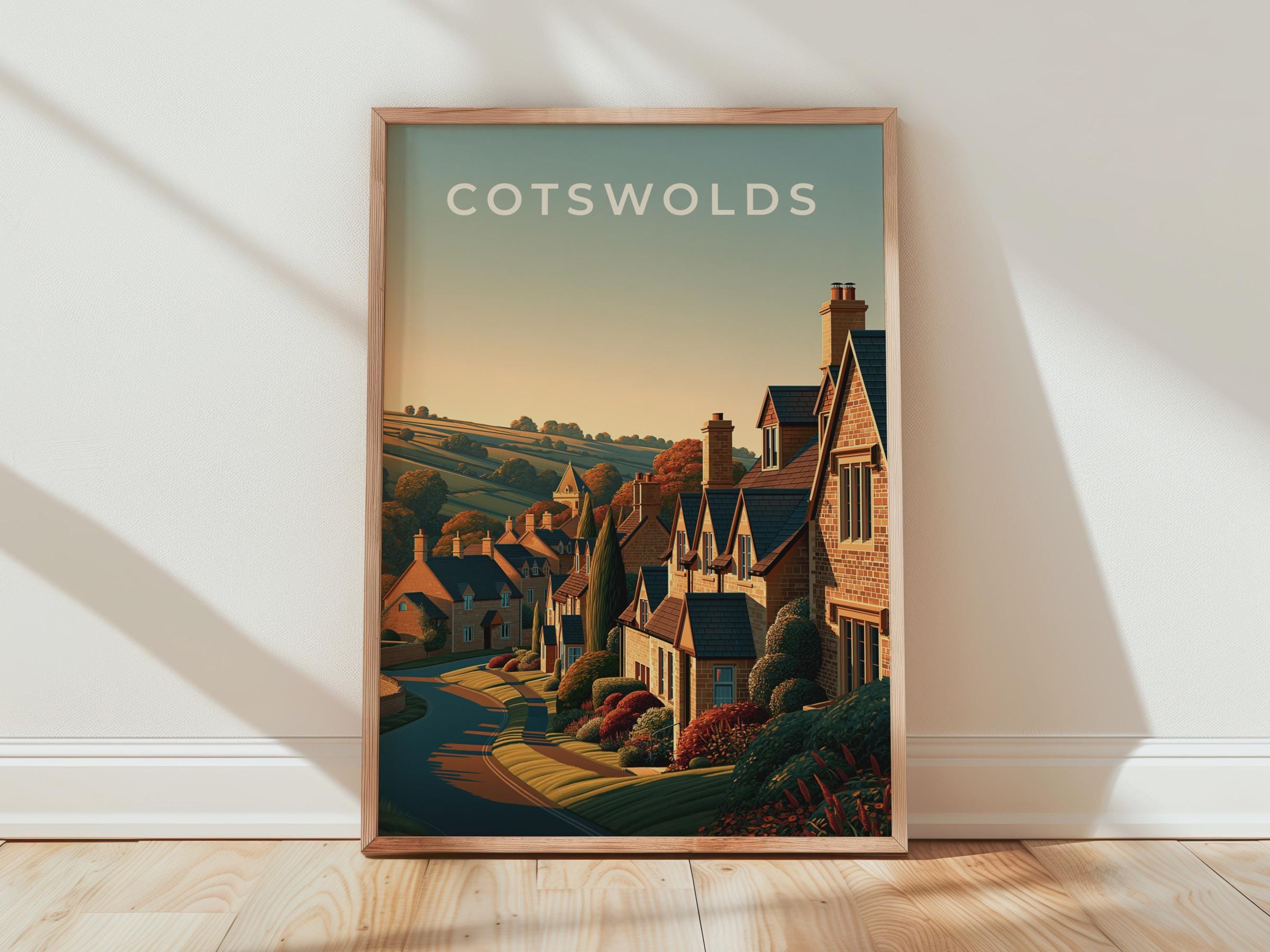 Cotswolds Landscape Art Print - Travel Wall Art