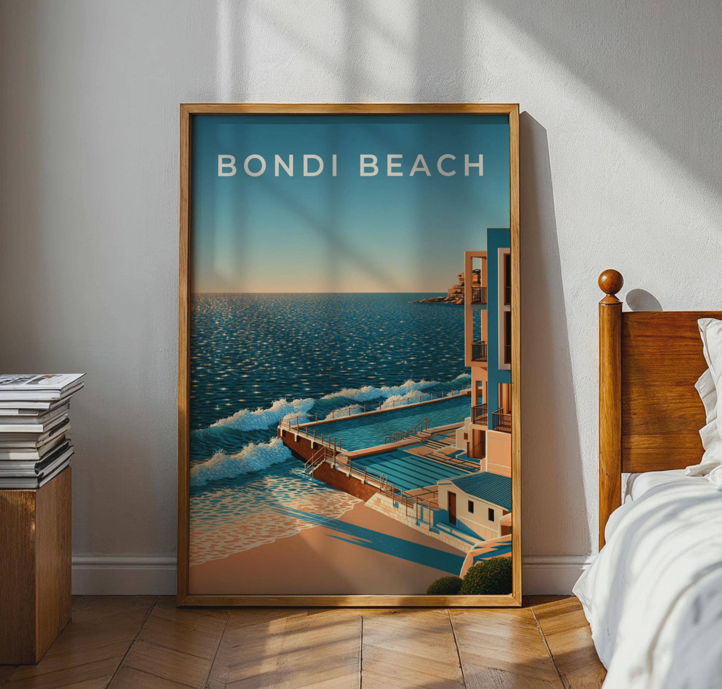 Bondi Beach Poster Coastal Wall Art - Travel Wall Art