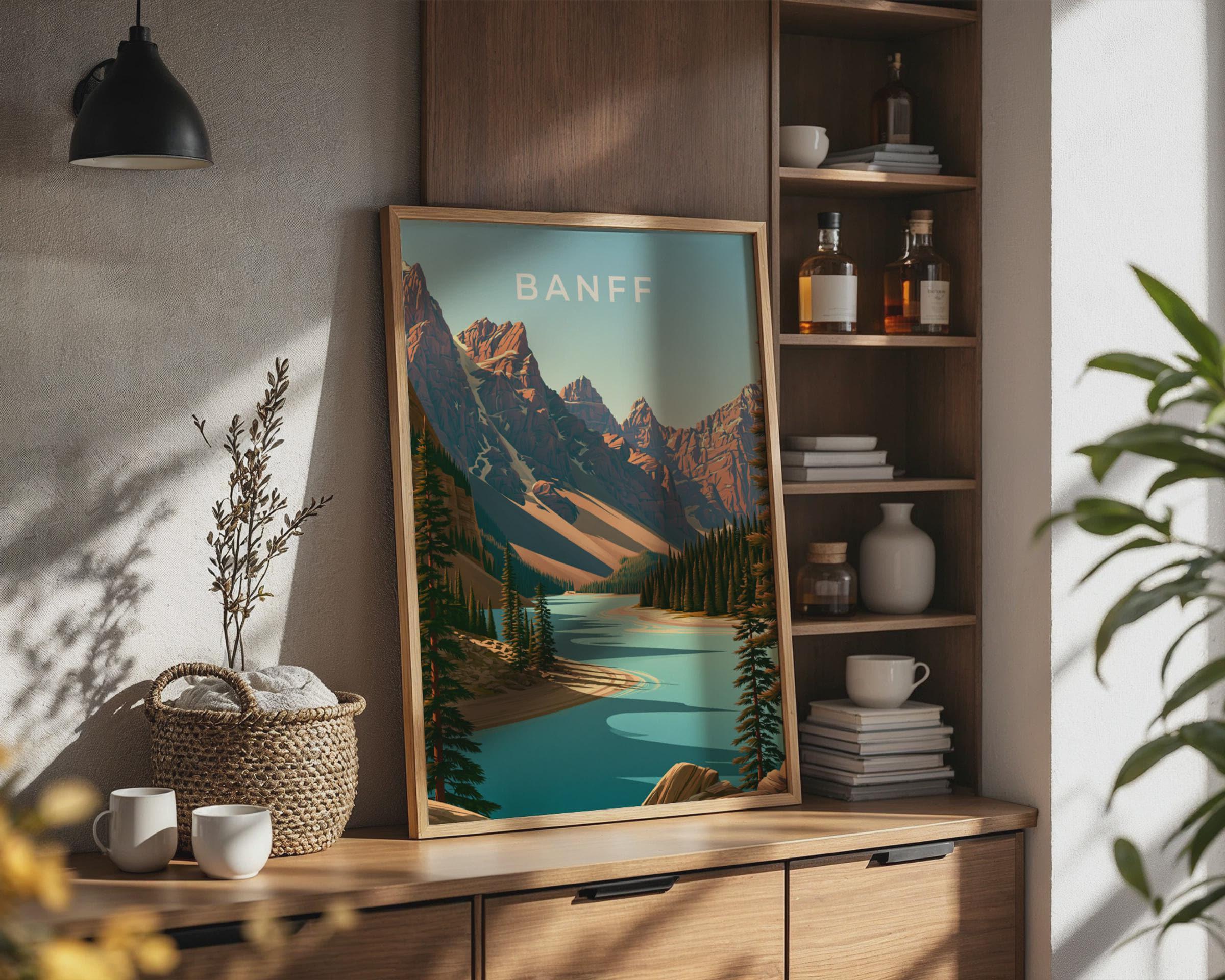 Banff Mountain Landscape Art Print - Travel Wall Art