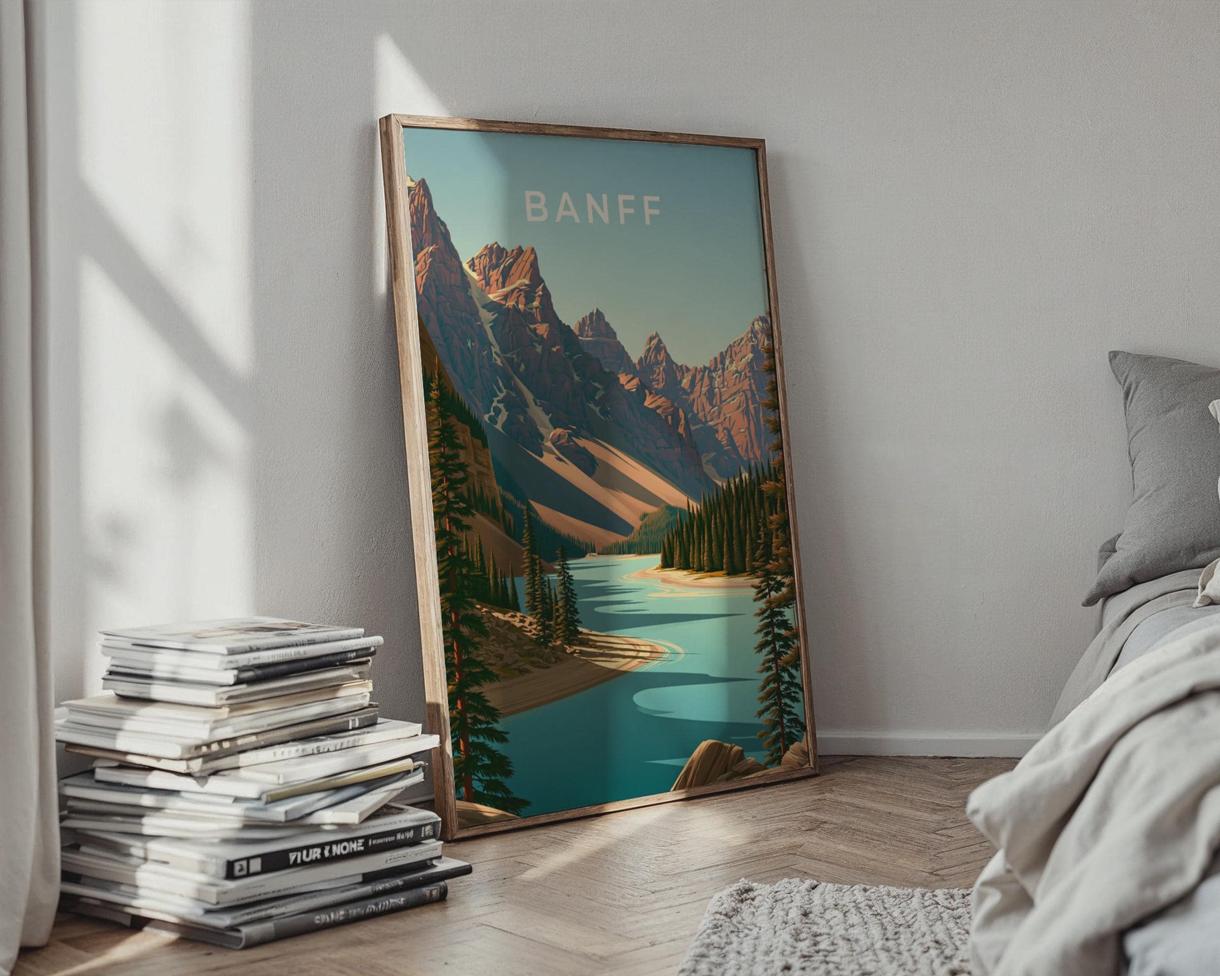 Banff Mountain Landscape Art Print - Travel Wall Art