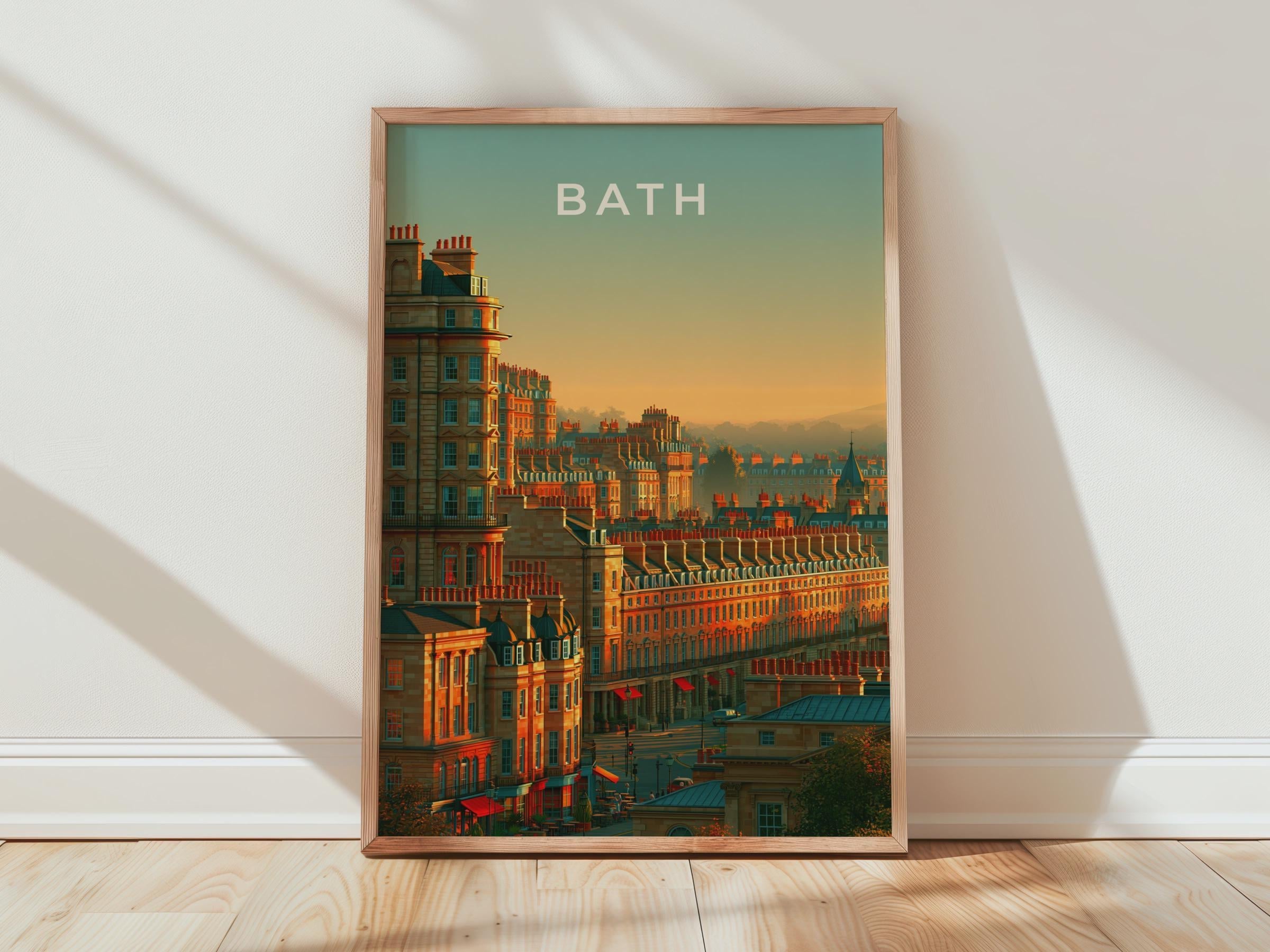 Bath Cityscape Poster Architectural Print - Travel Wall Art