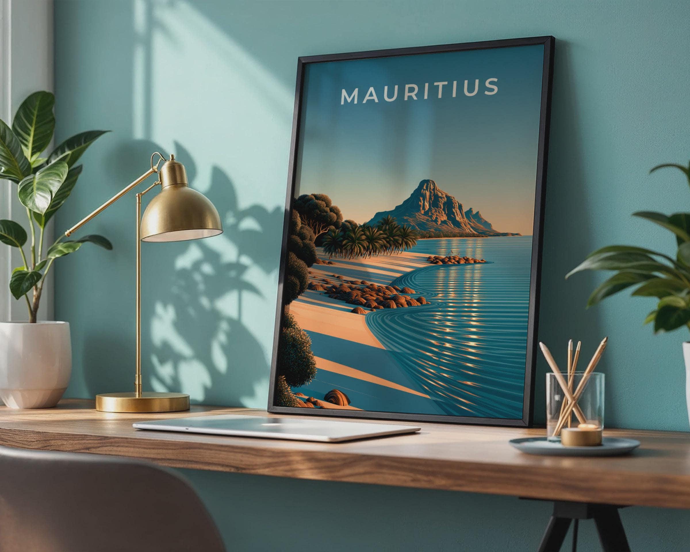 Mauritius Beach Landscape Poster Art - Travel Wall Art