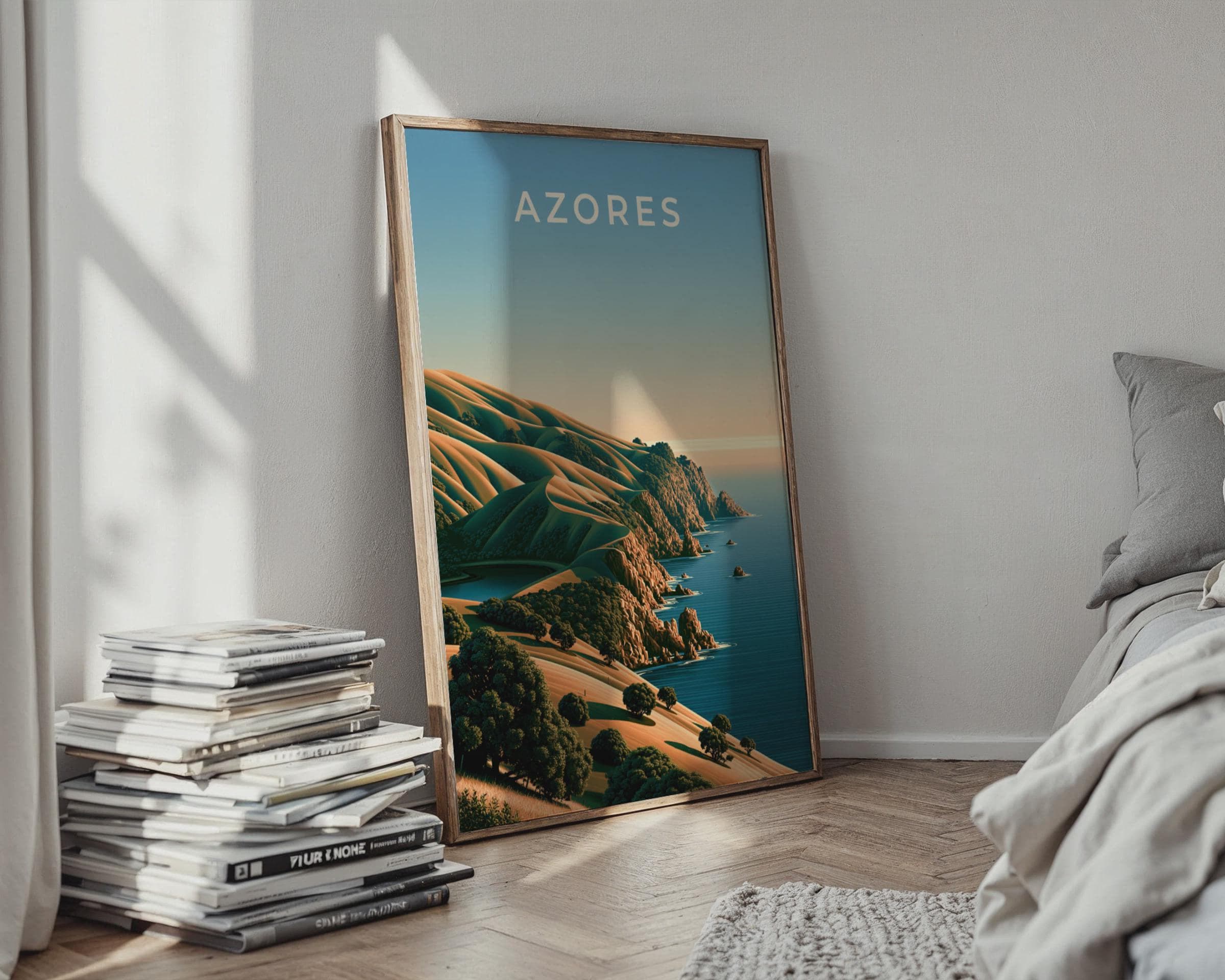 Azores Coastal Landscape Art Print - Travel Wall Art