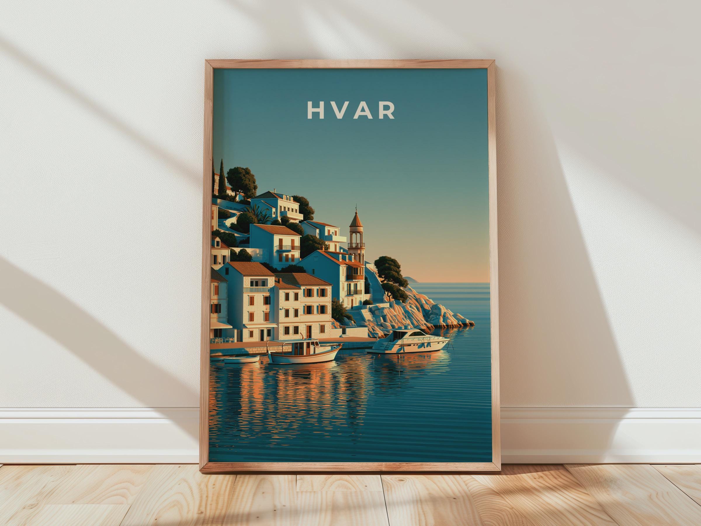 Hvar Coastal Artwork Print - Travel Wall Art