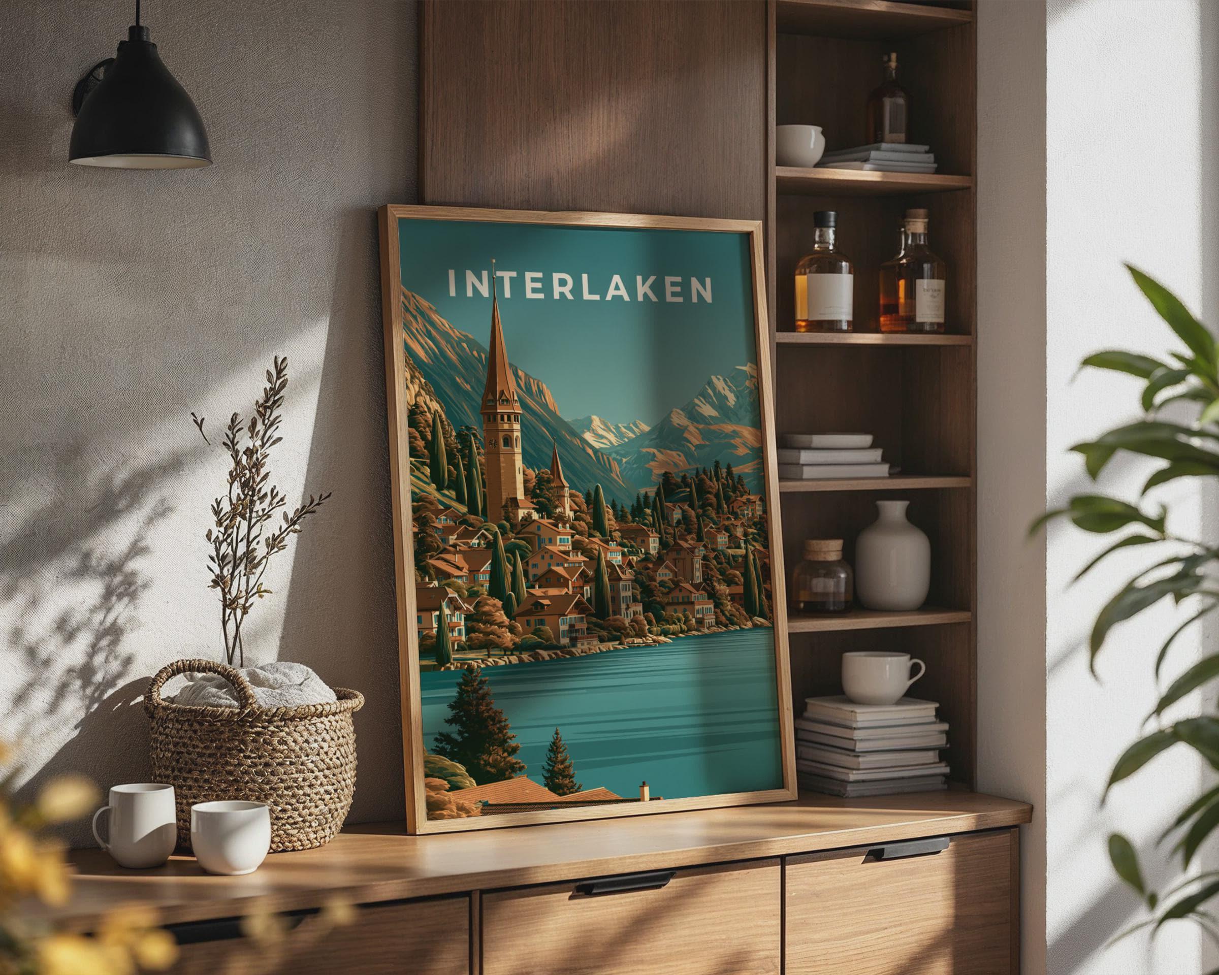 Interlaken Vintage Landscape Print - Travel Wall Art
