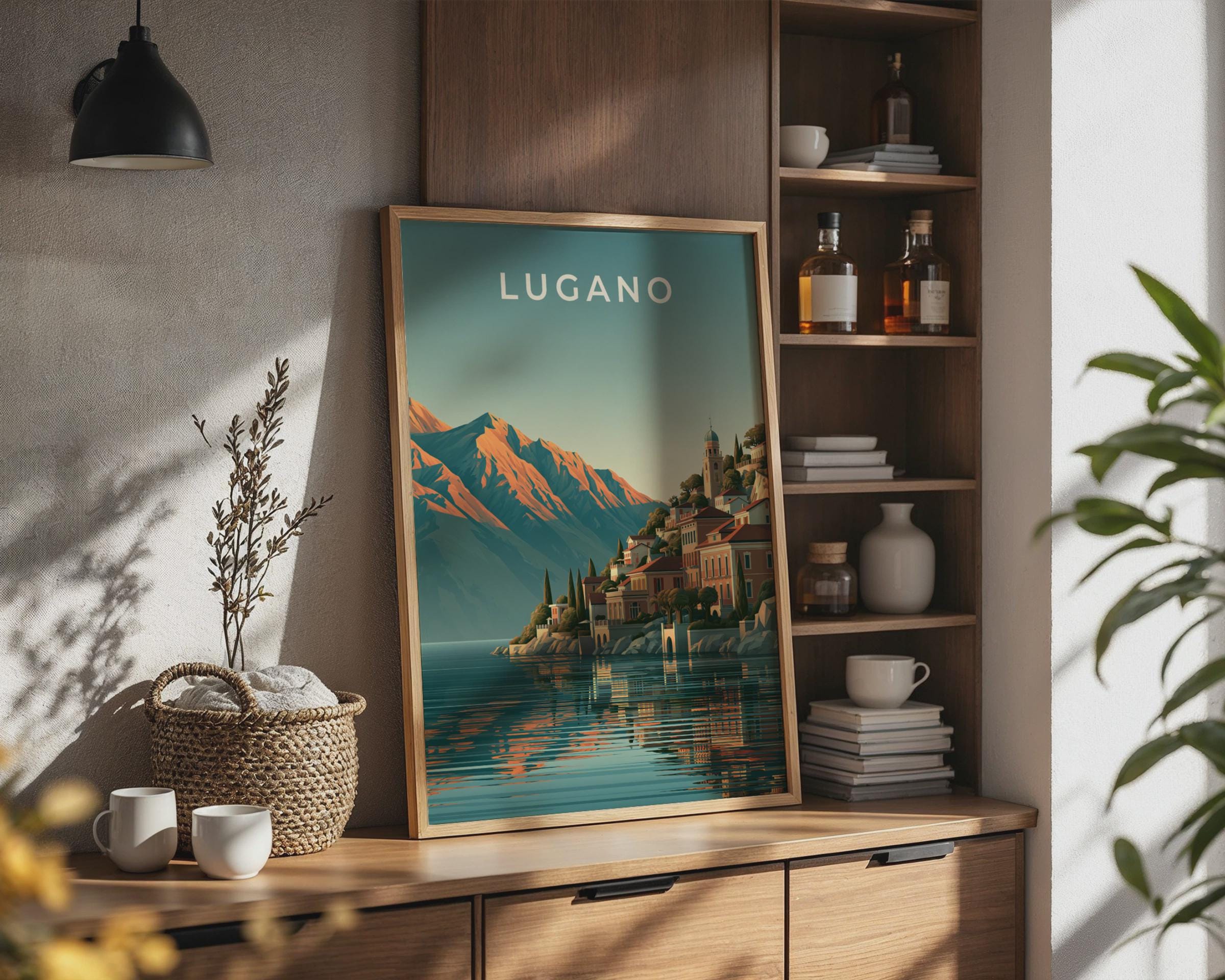Lugano Poster Scenic Art Print - Travel Wall Art
