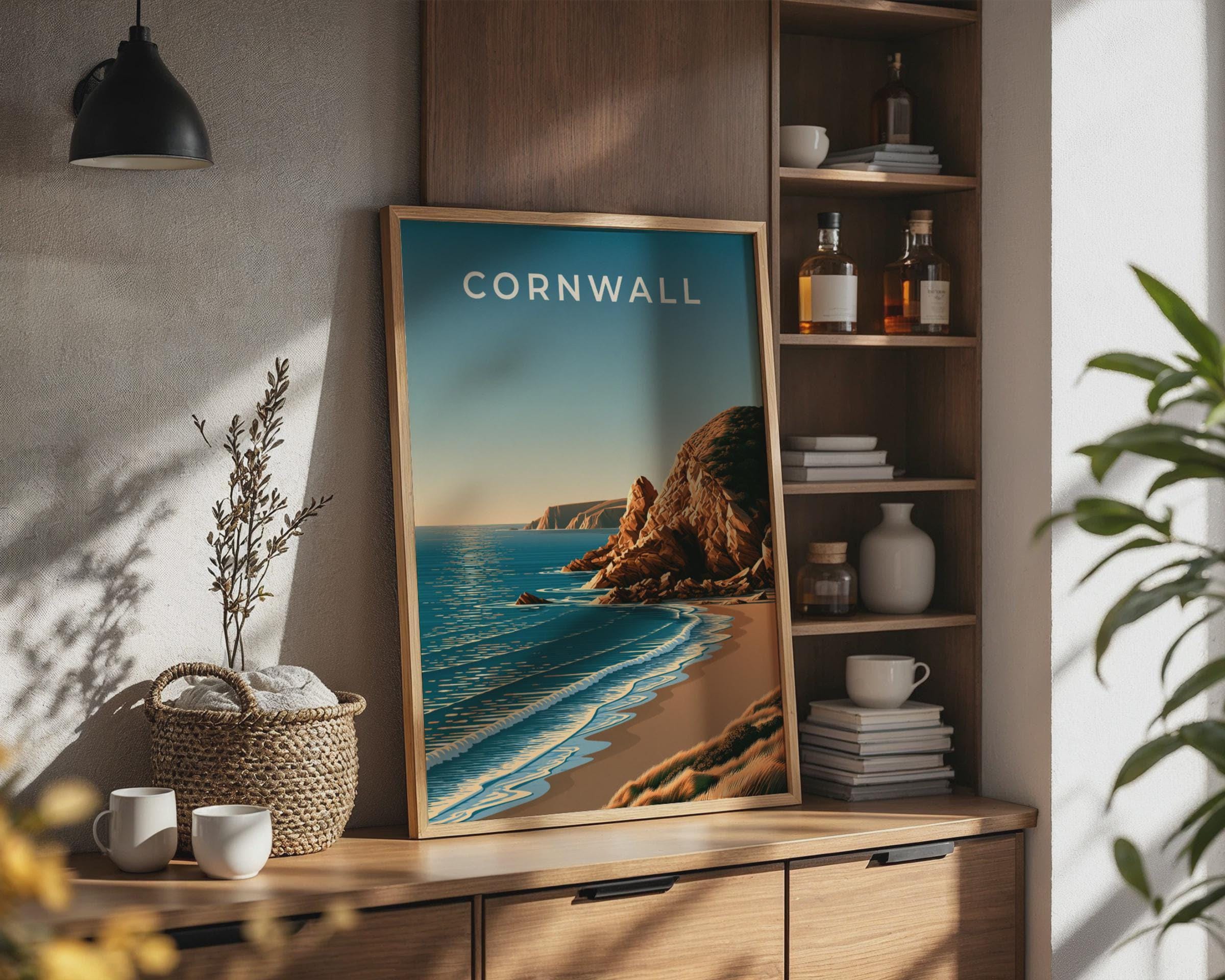 Cornwall Coastal Print Seascape Wall Art - Travel Wall Art