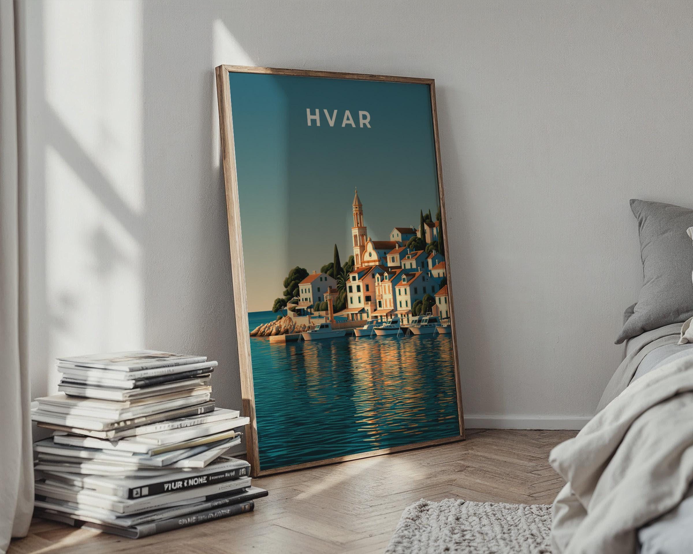 Hvar Coastal Art Print Poster - Travel Wall Art