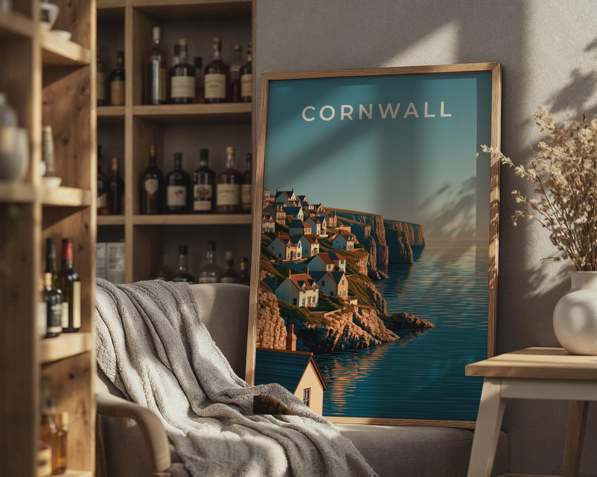 Cornwall Coastal Landscape Poster - Travel Wall Art
