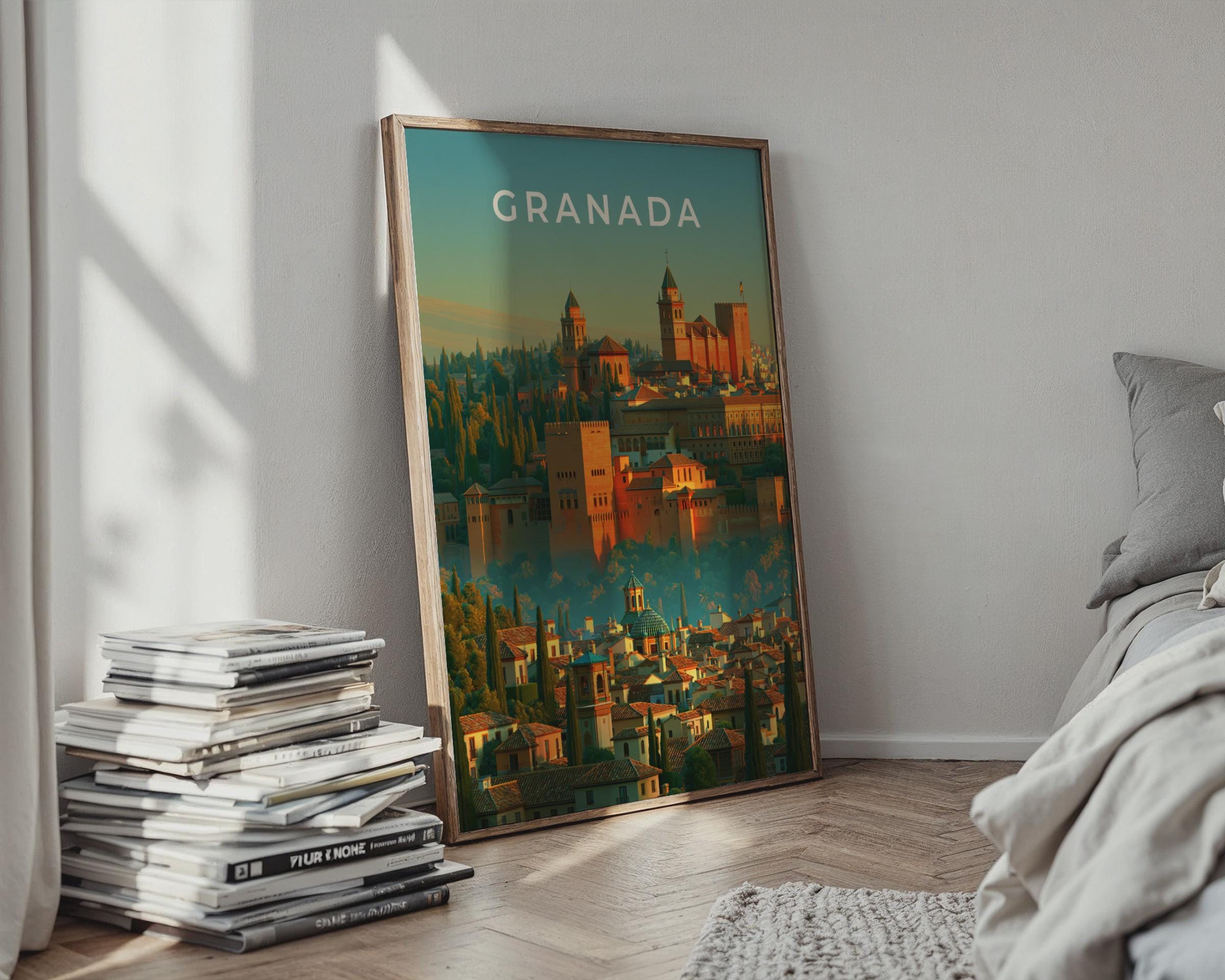 Granada Alhambra Wall Art Travel Poster - Travel Wall Art