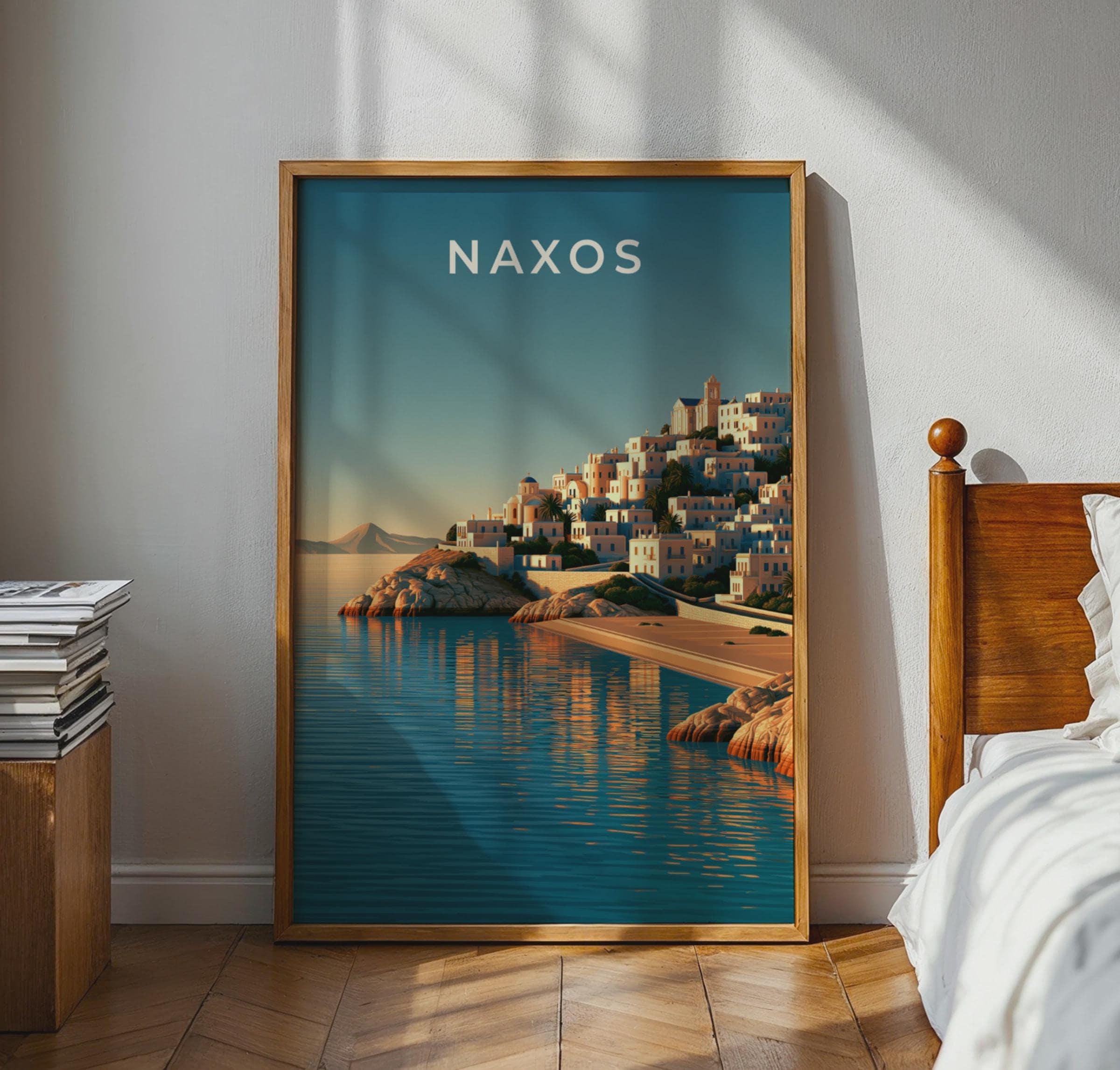 Naxos Coastal Art Print Greece Poster - Travel Wall Art