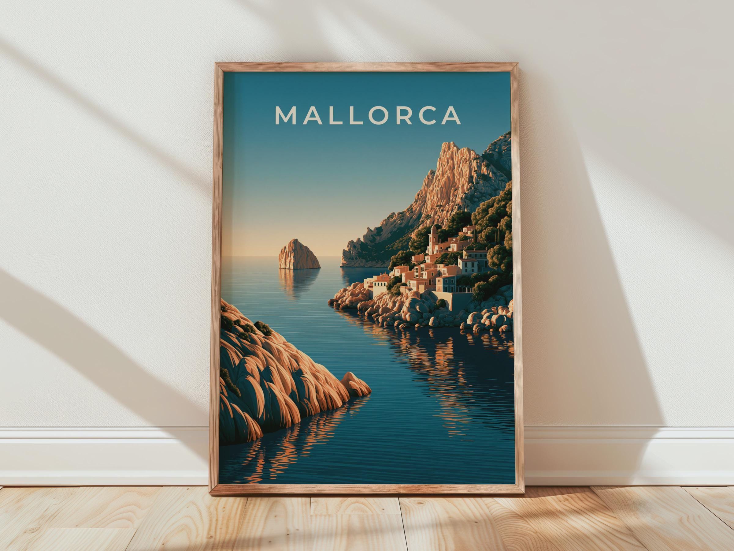 Mallorca Coastal Landscape Poster Art Print - Travel Wall Art