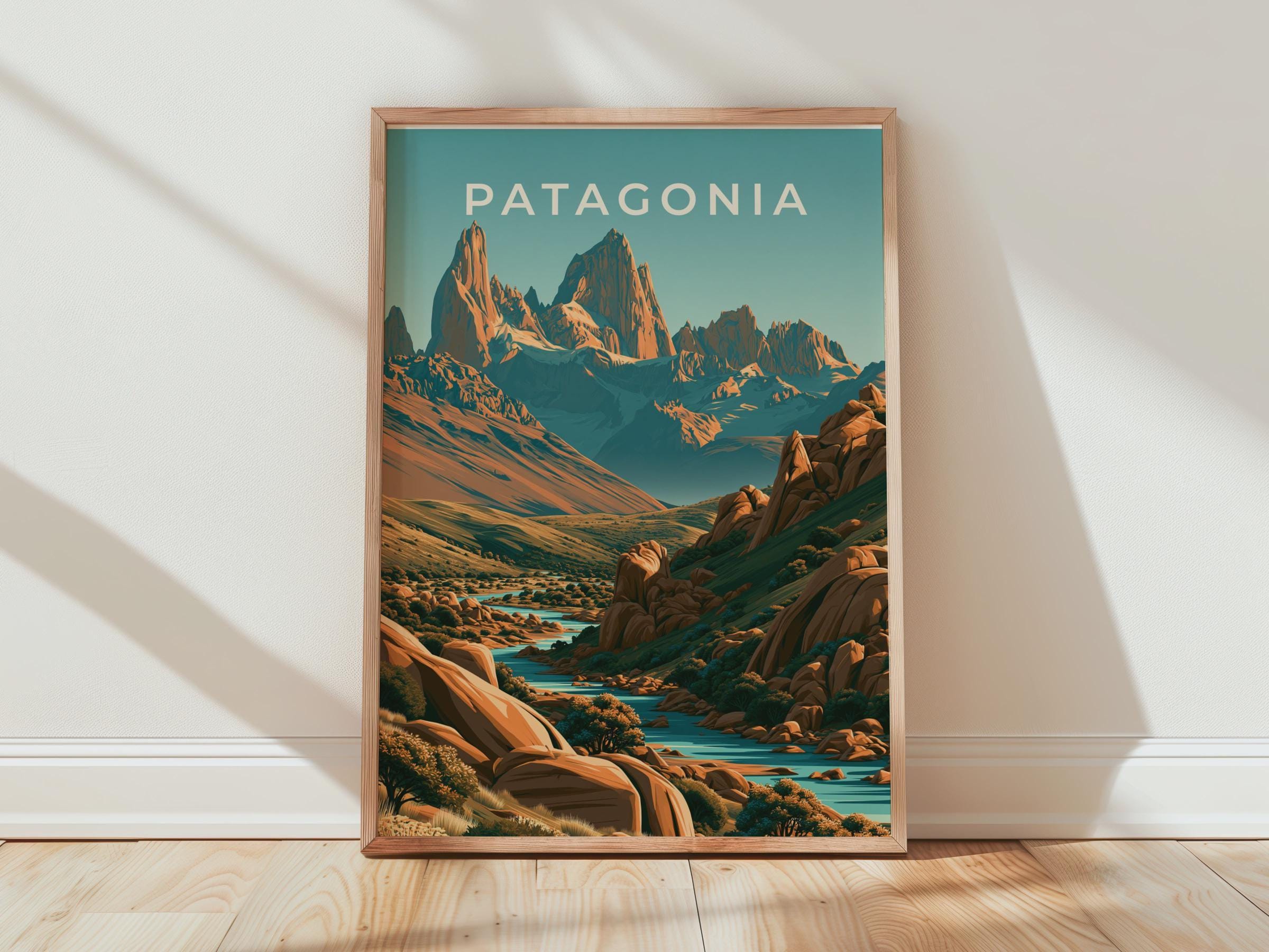Patagonia Landscape Vintage Poster Art Print - Travel Wall Art