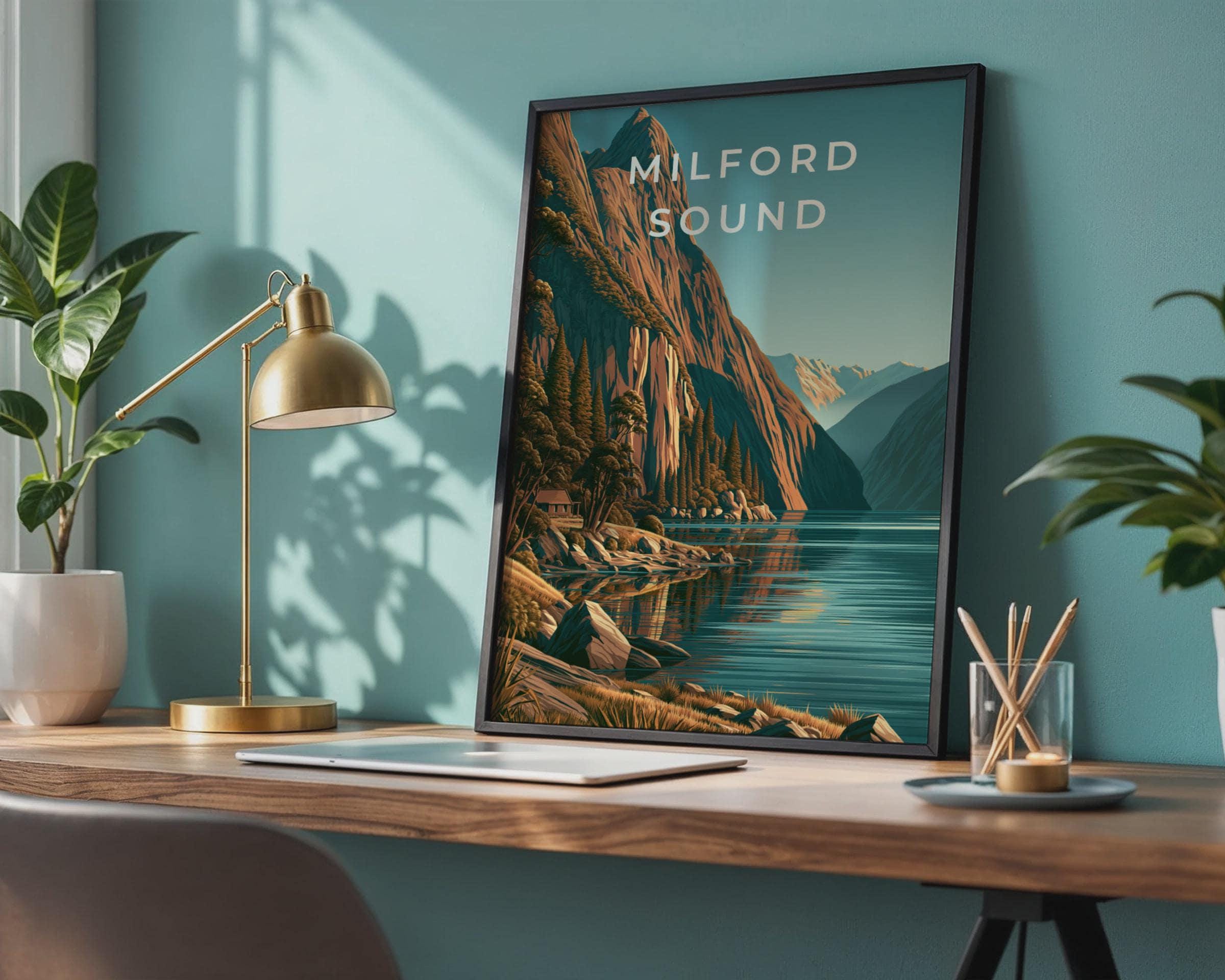 Milford Sound Scenic Landscape Art Print - Travel Wall Art