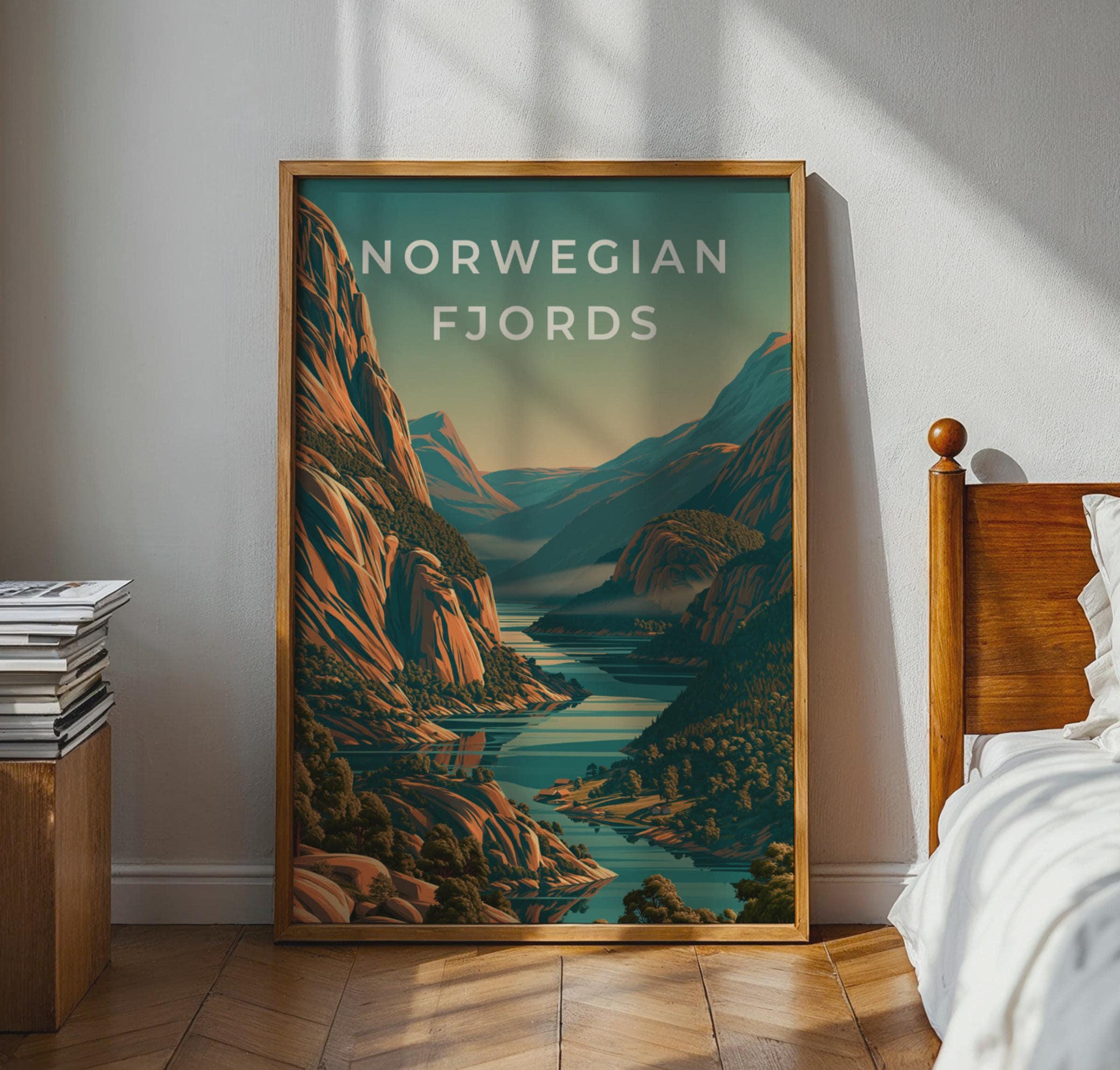 Norwegian Fjords Landscape Art Print - Travel Wall Art