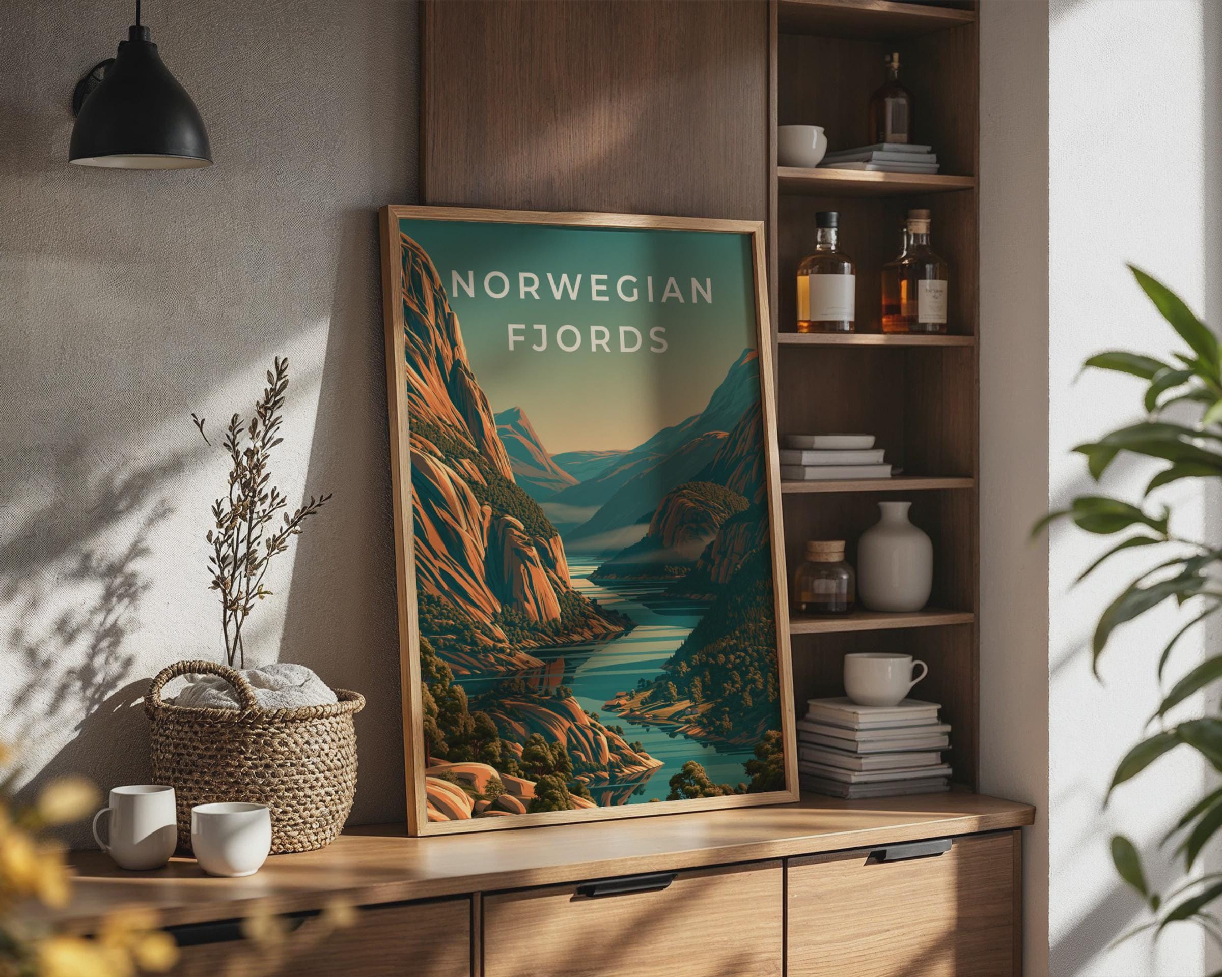 Norwegian Fjords Landscape Art Print - Travel Wall Art