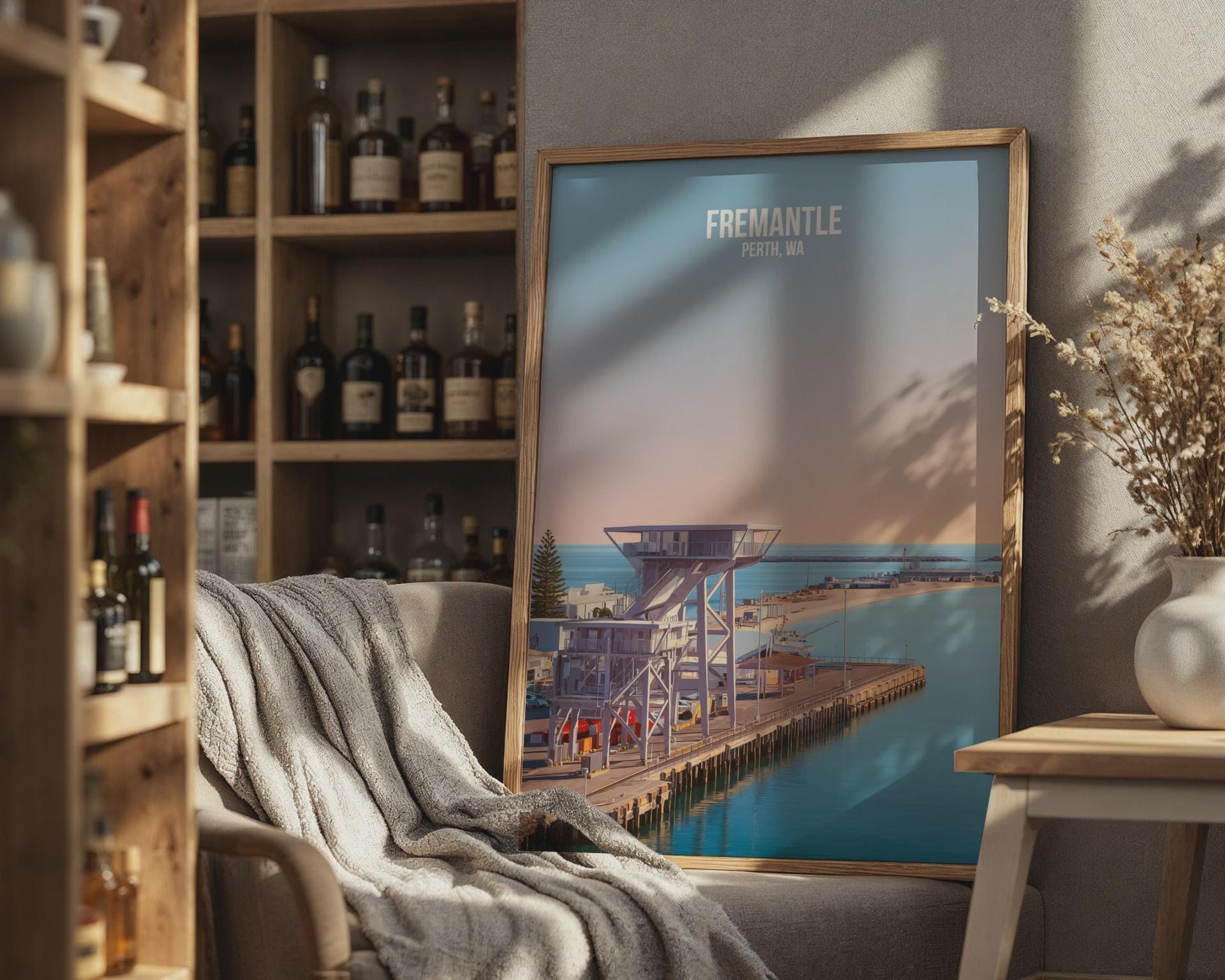 Fremantle Perth WA Travel Poster Art Print - Travel Wall Art