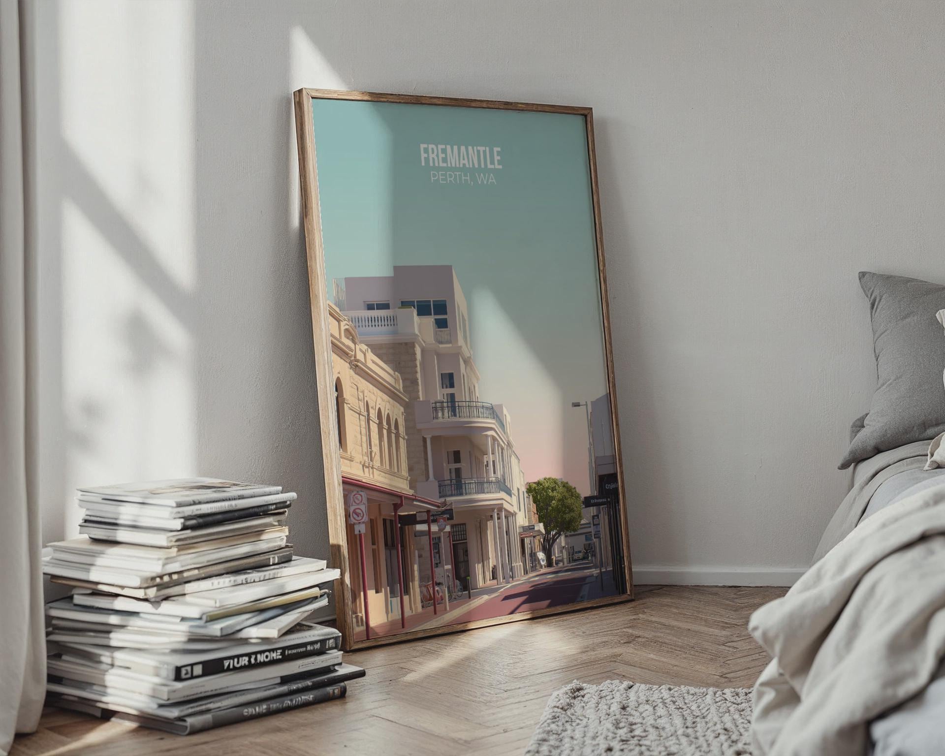 Fremantle Perth WA Travel Poster Wall Art Print - Travel Wall Art
