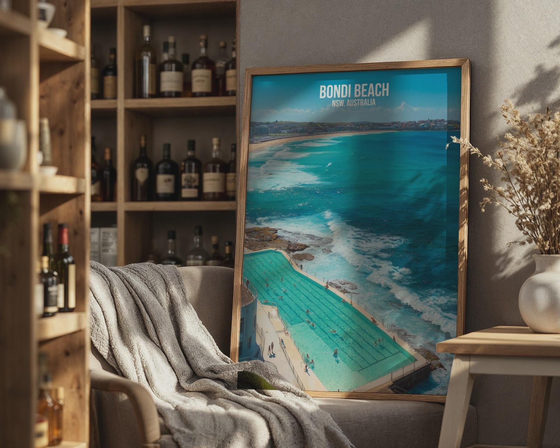 Bondi Beach Poster NSW Australia Art Print - Travel Wall Art