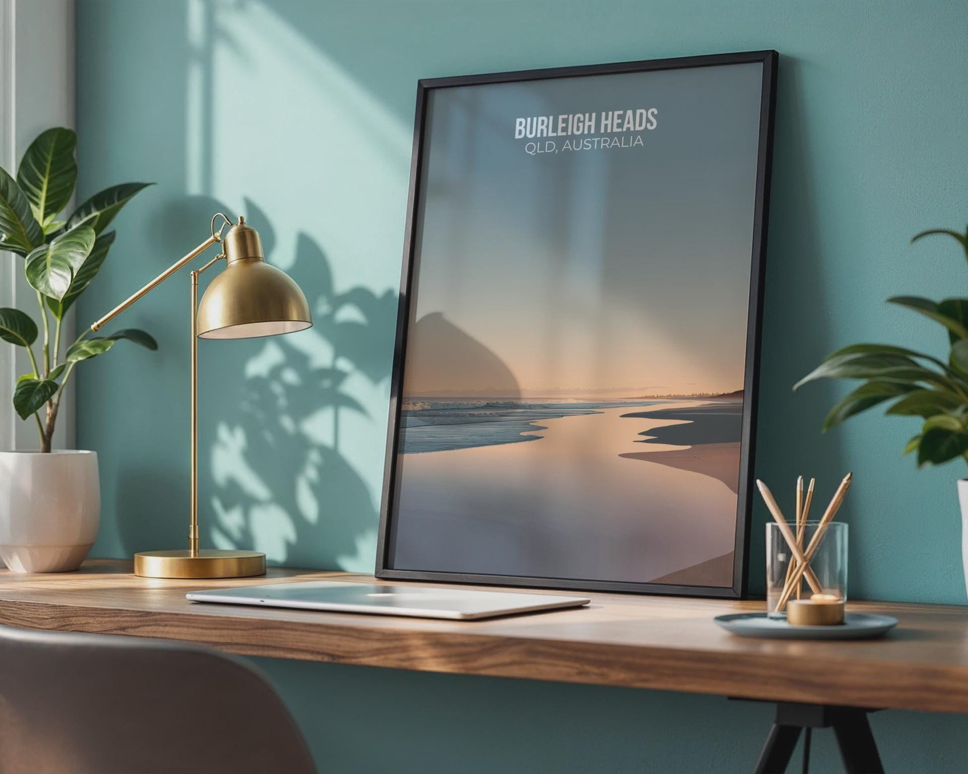 Burleigh Heads Wall Art Print Australian Coastal Landscape - Travel Wall Art