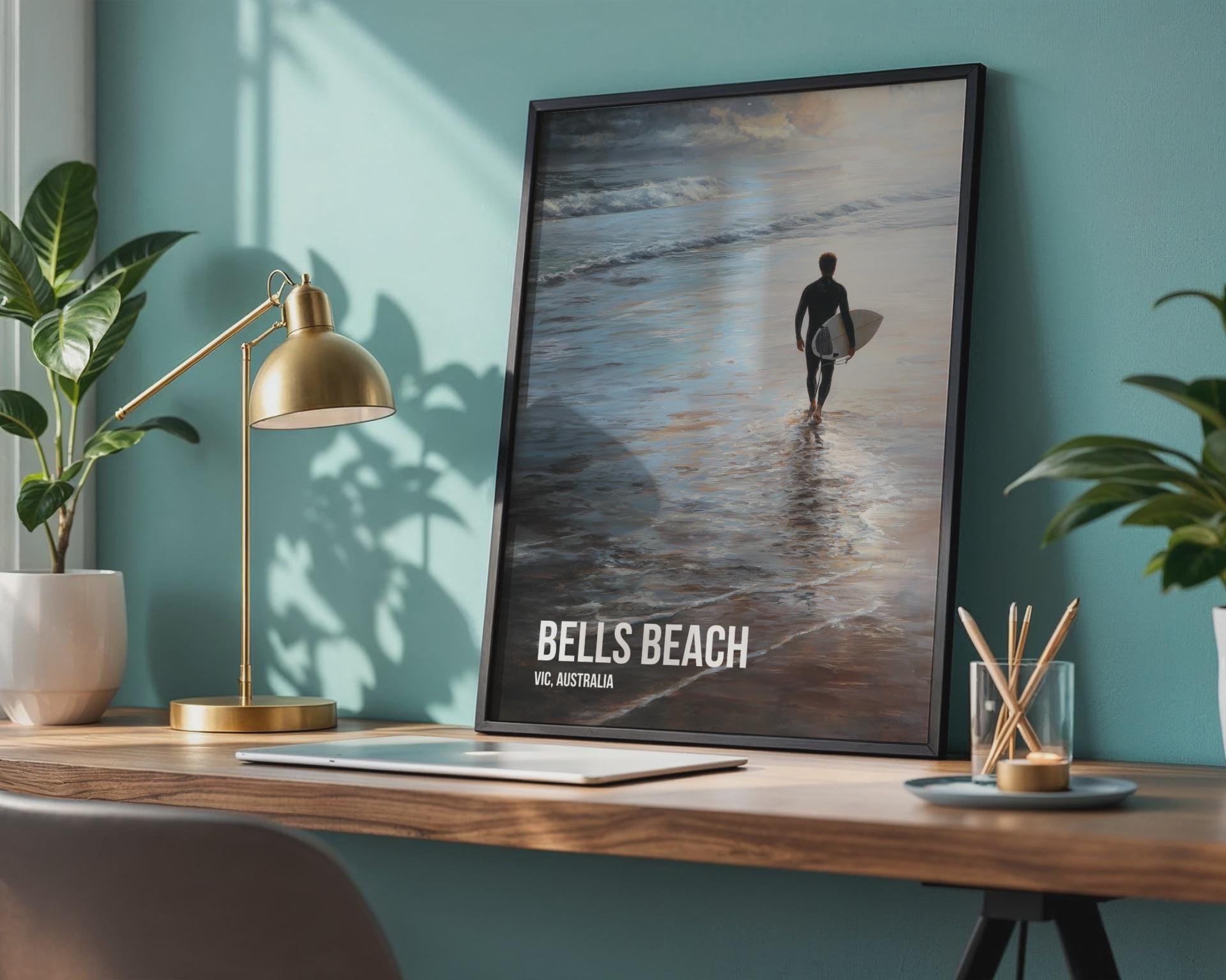 Bells Beach VIC Australia Surfing Poster Wall Art - Travel Wall Art