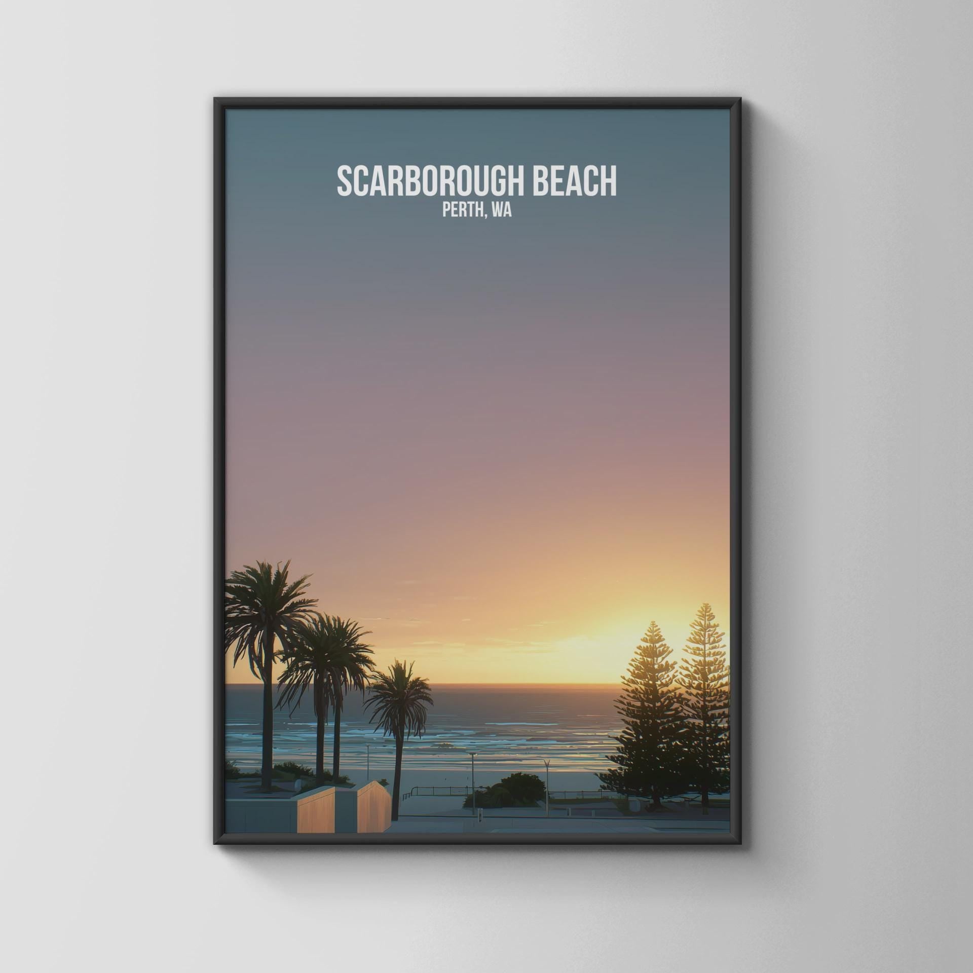Scarborough Beach Wall Art Perth Sunset Poster - Travel Wall Art