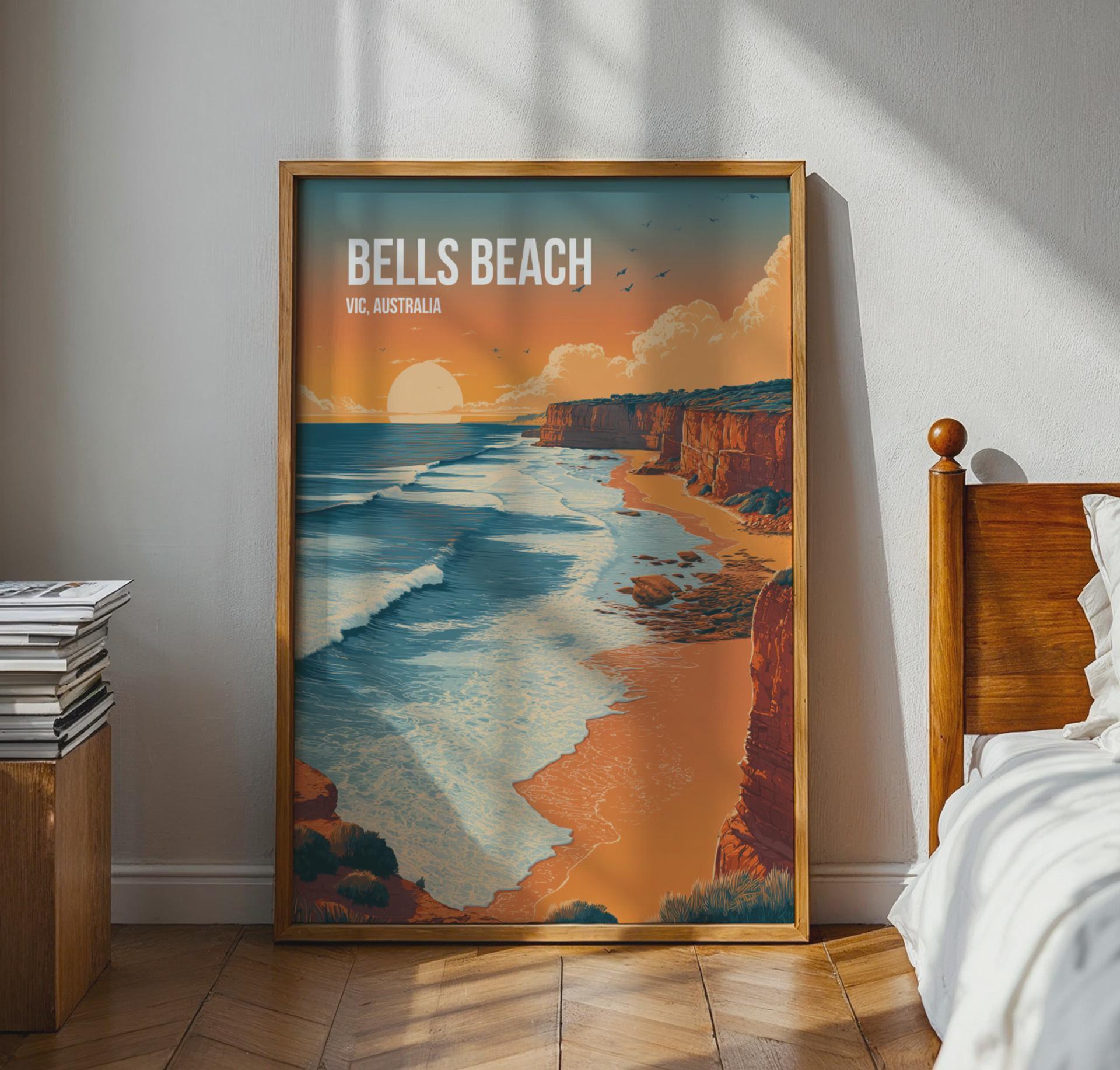 Bells Beach VIC Australia Poster Wall Art Print - Travel Wall Art