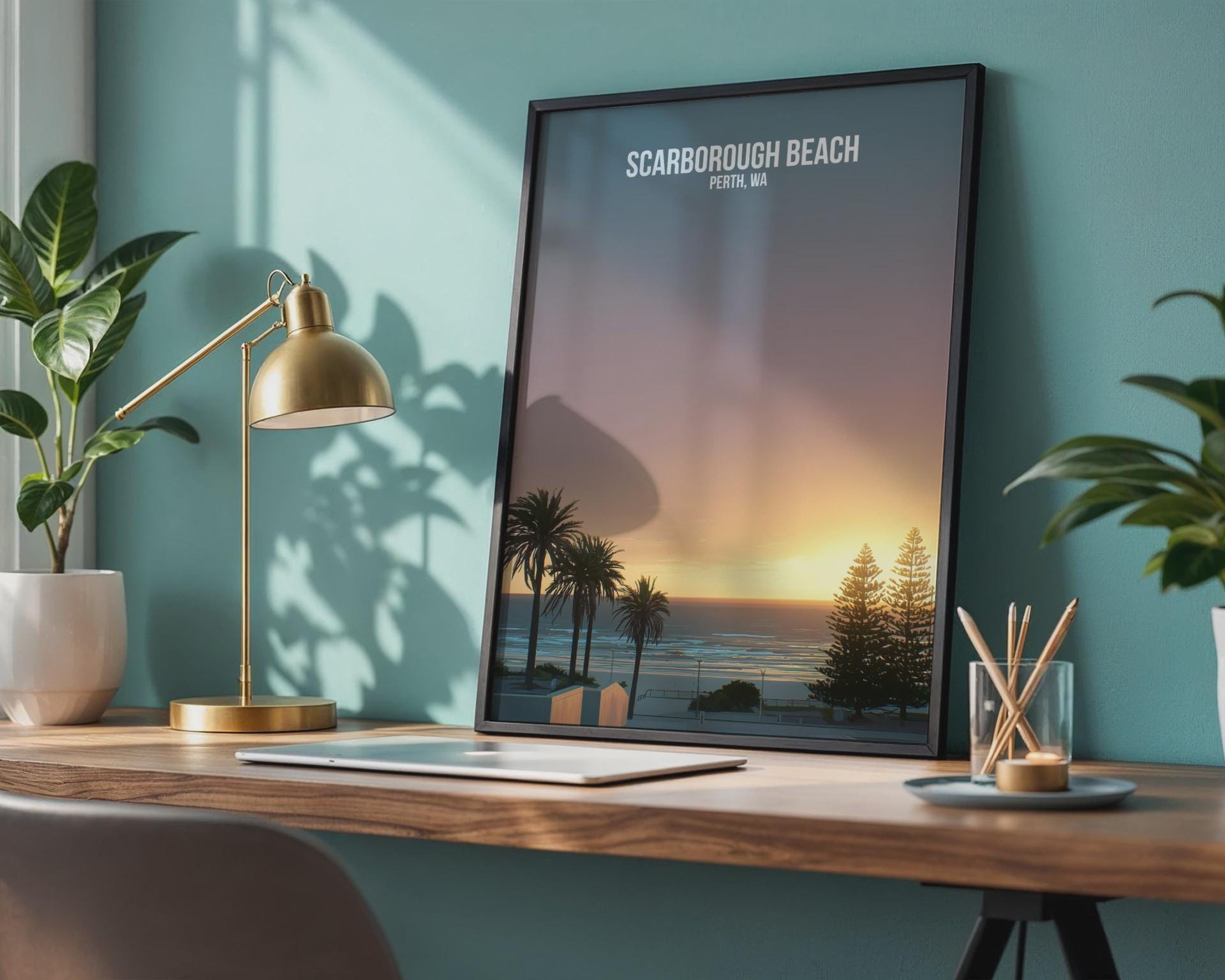 Scarborough Beach Wall Art Perth Sunset Poster - Travel Wall Art