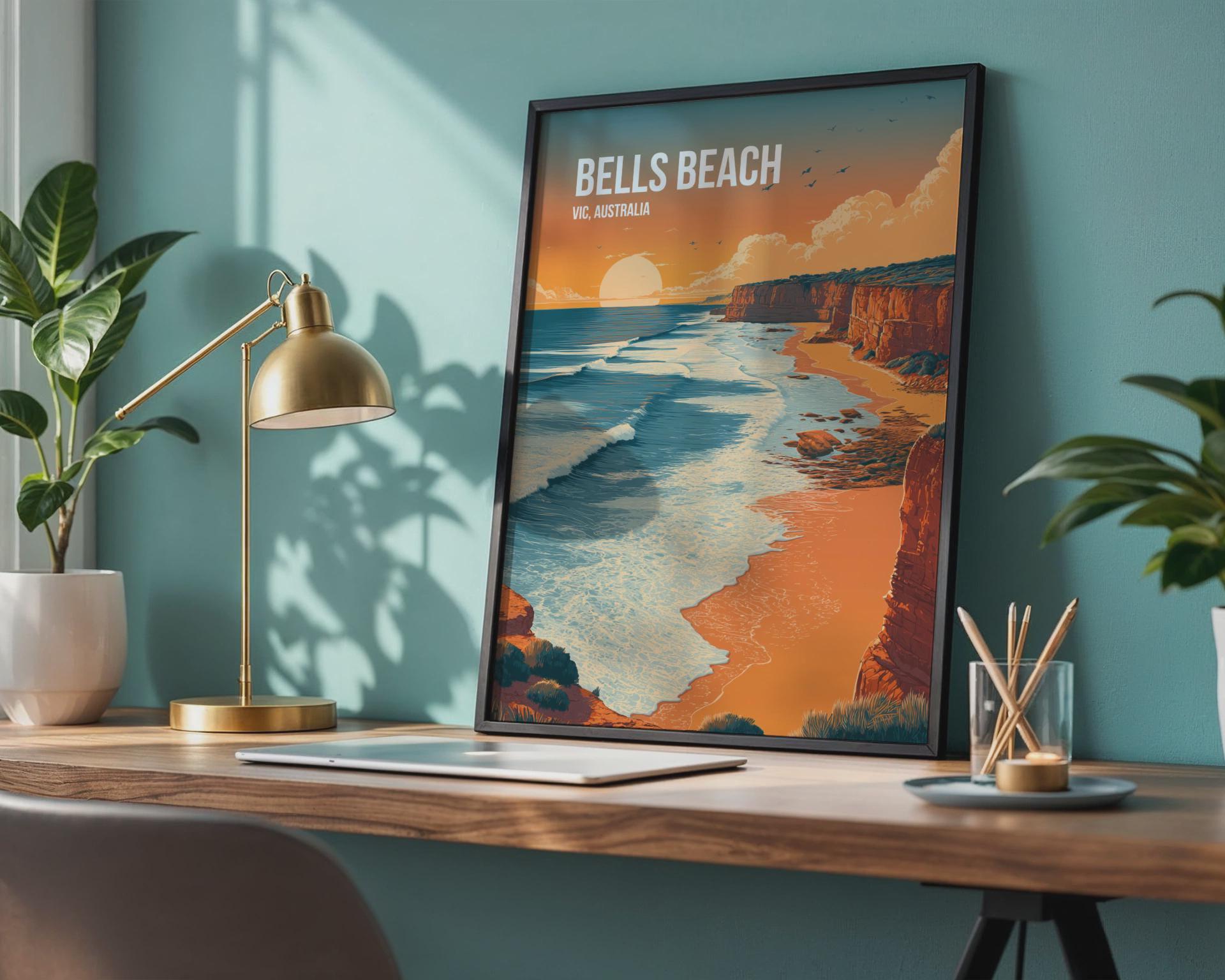 Bells Beach VIC Australia Poster Wall Art Print - Travel Wall Art